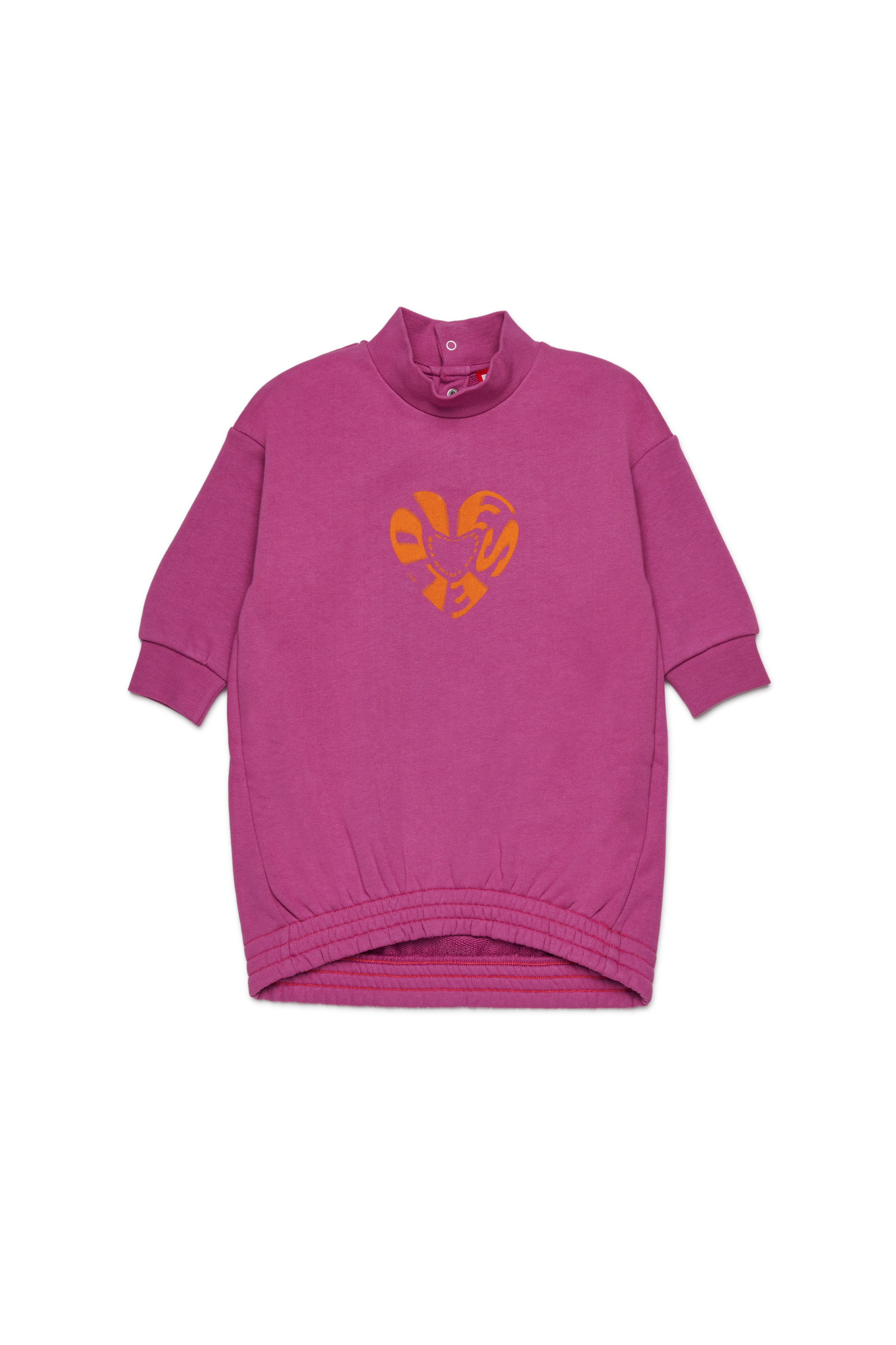 Diesel - DELDIB, Woman's Cotton dress with heart print in Violet - 1