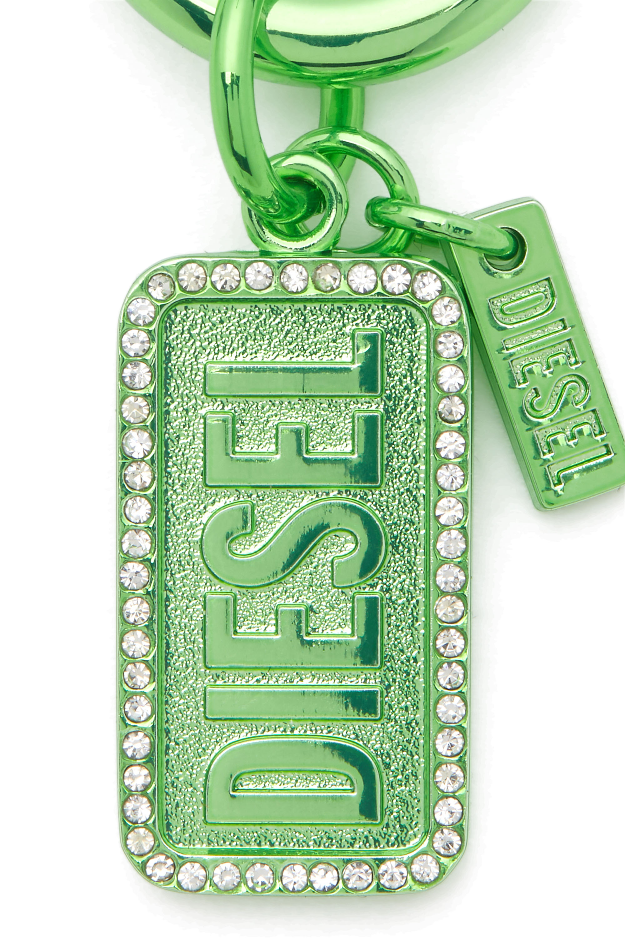 Diesel - CHARM-DIESEL, Unisex's Metal keyring with Diesel logo and rhinestones in Green - 2