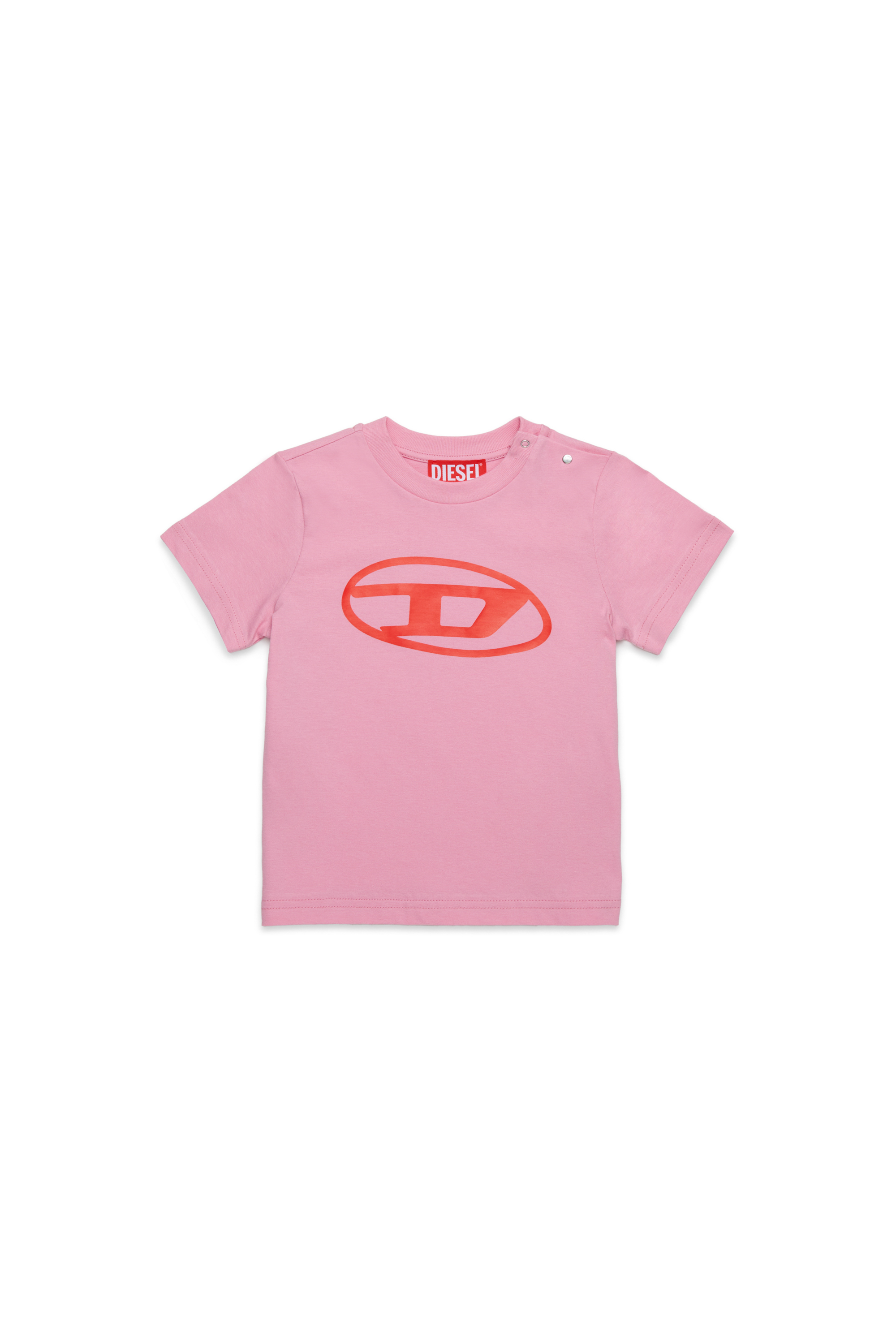 Diesel - TCERB, Unisex's T-shirt with Oval D logo in Pink - 1