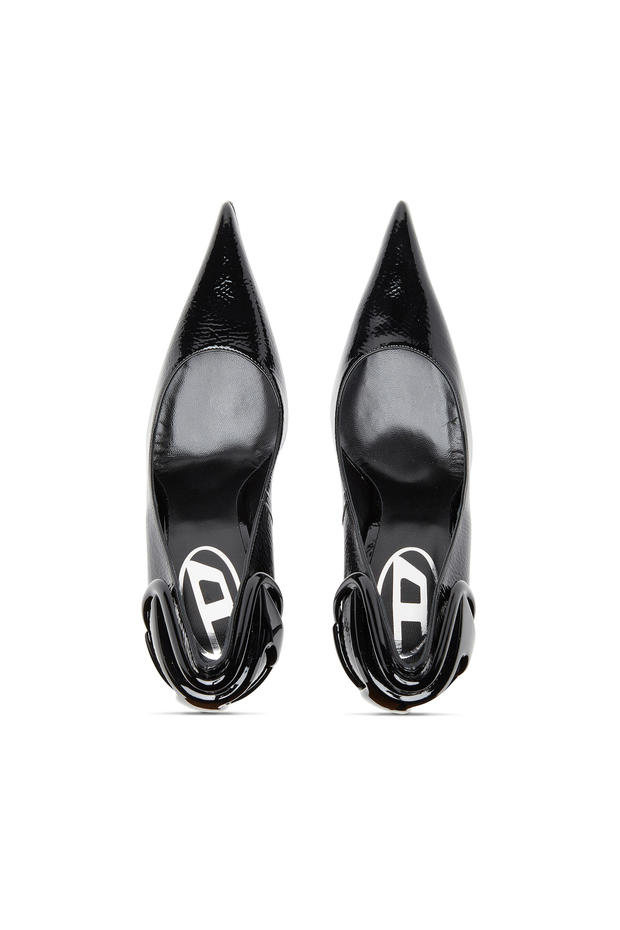 D-TEN&HALF P, Black Diesel - D-TEN&HALF P, Woman's D-Ten&Half-Glossy pumps with curved heel in Black - 4