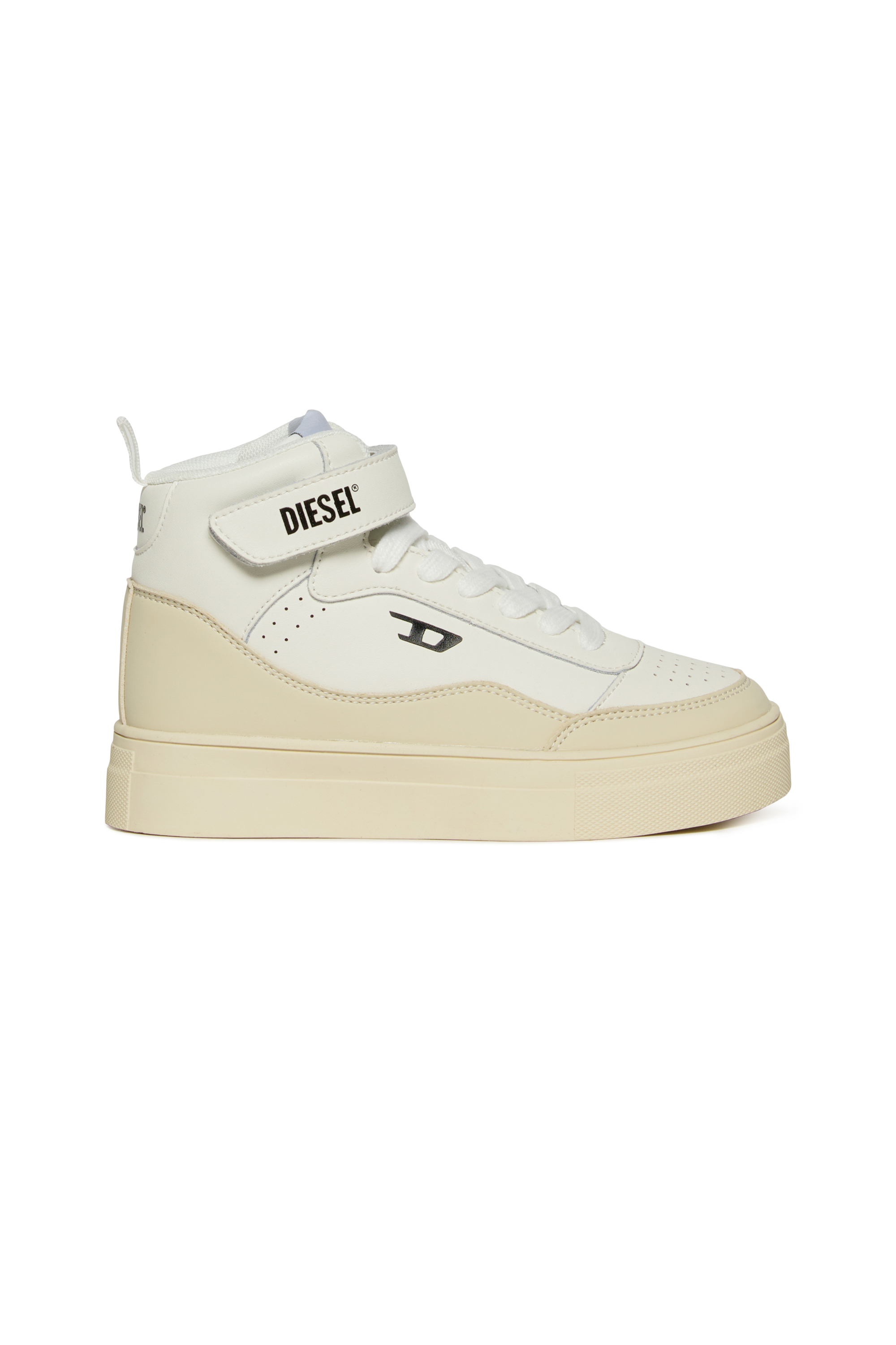Diesel - S-TRACKER D, Unisex's S-Tracker D Leather Sneakers with Laces and Strap in White - 1