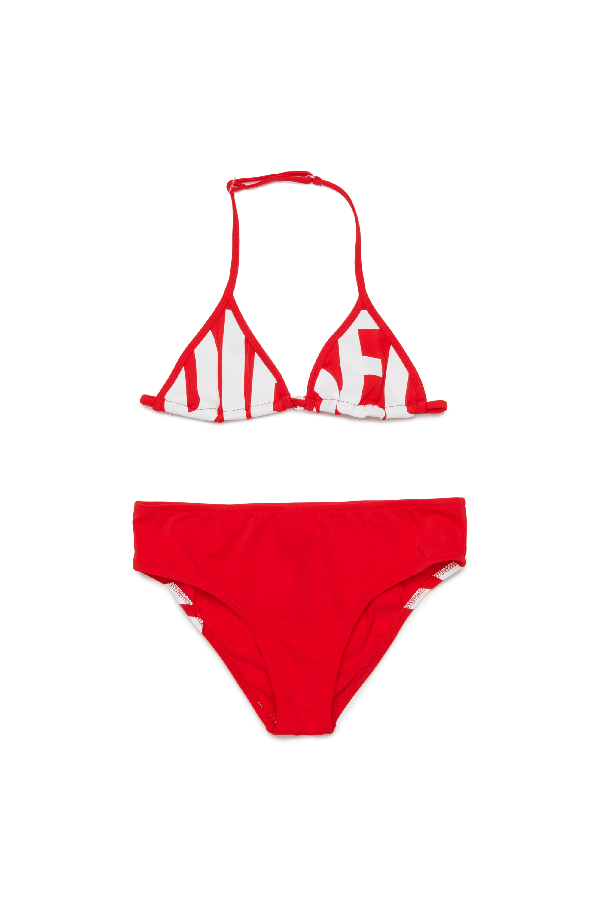 Diesel - MIDDY, Woman's Bikini in solid colour with maxi logo in Red - 1