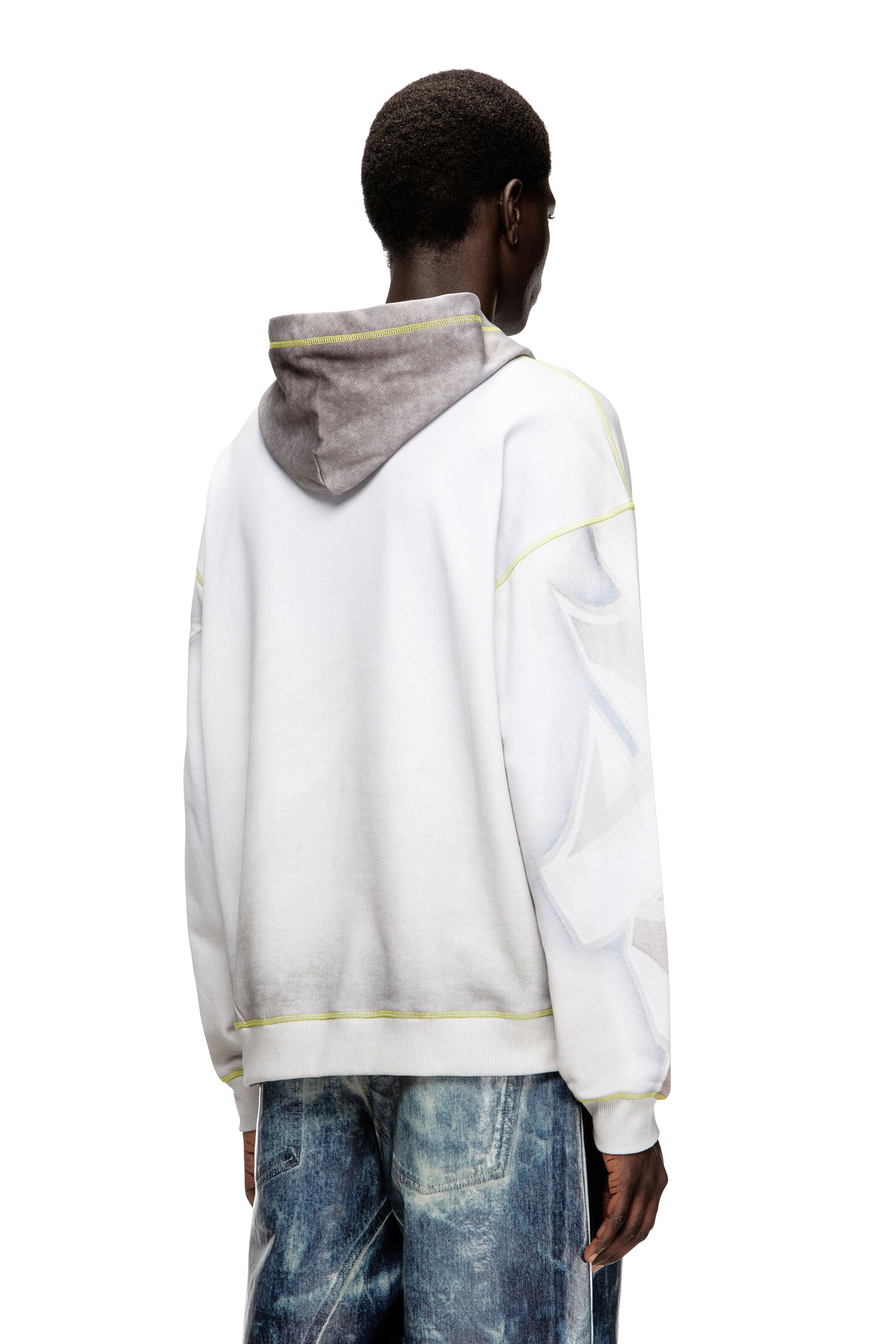 Diesel - S-BOXT-HOOD-SHOW, Man's Hoodie with graffiti print in Light Grey - 4