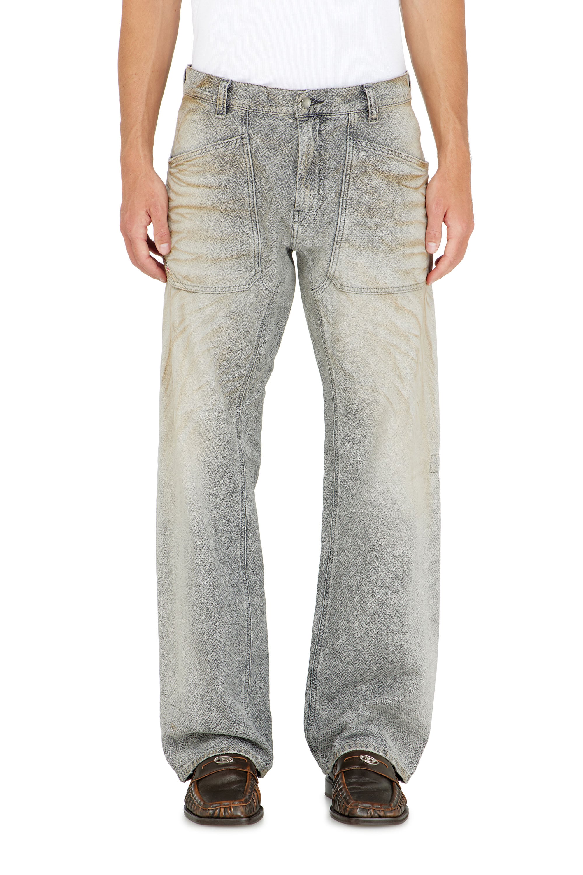 Diesel - Man's Relaxed Jeans D-Zeta 09Q11, Grey - 1