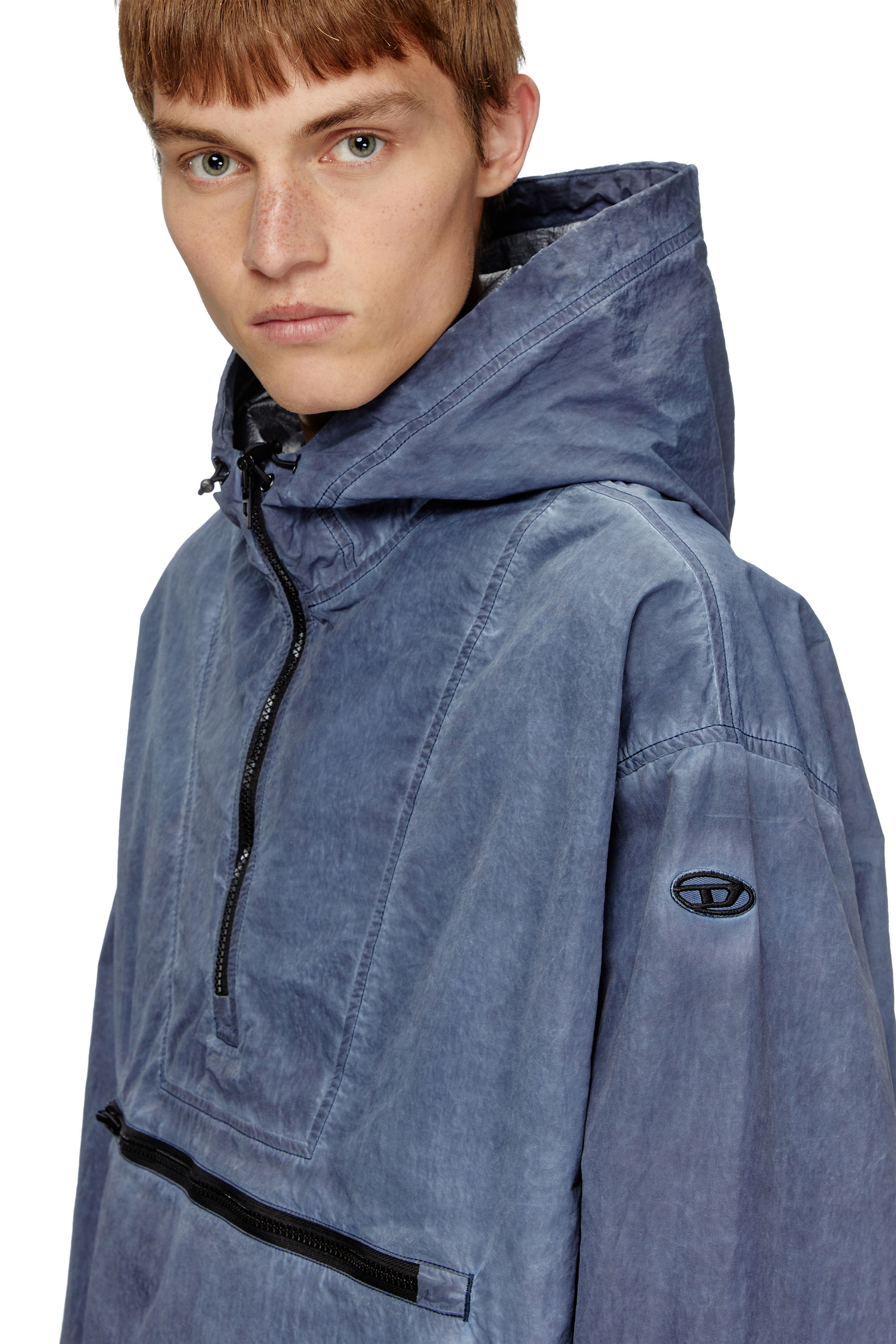 Diesel - J-NOODE-A, Man's Packable hooded anorak jacket in Blue - 5