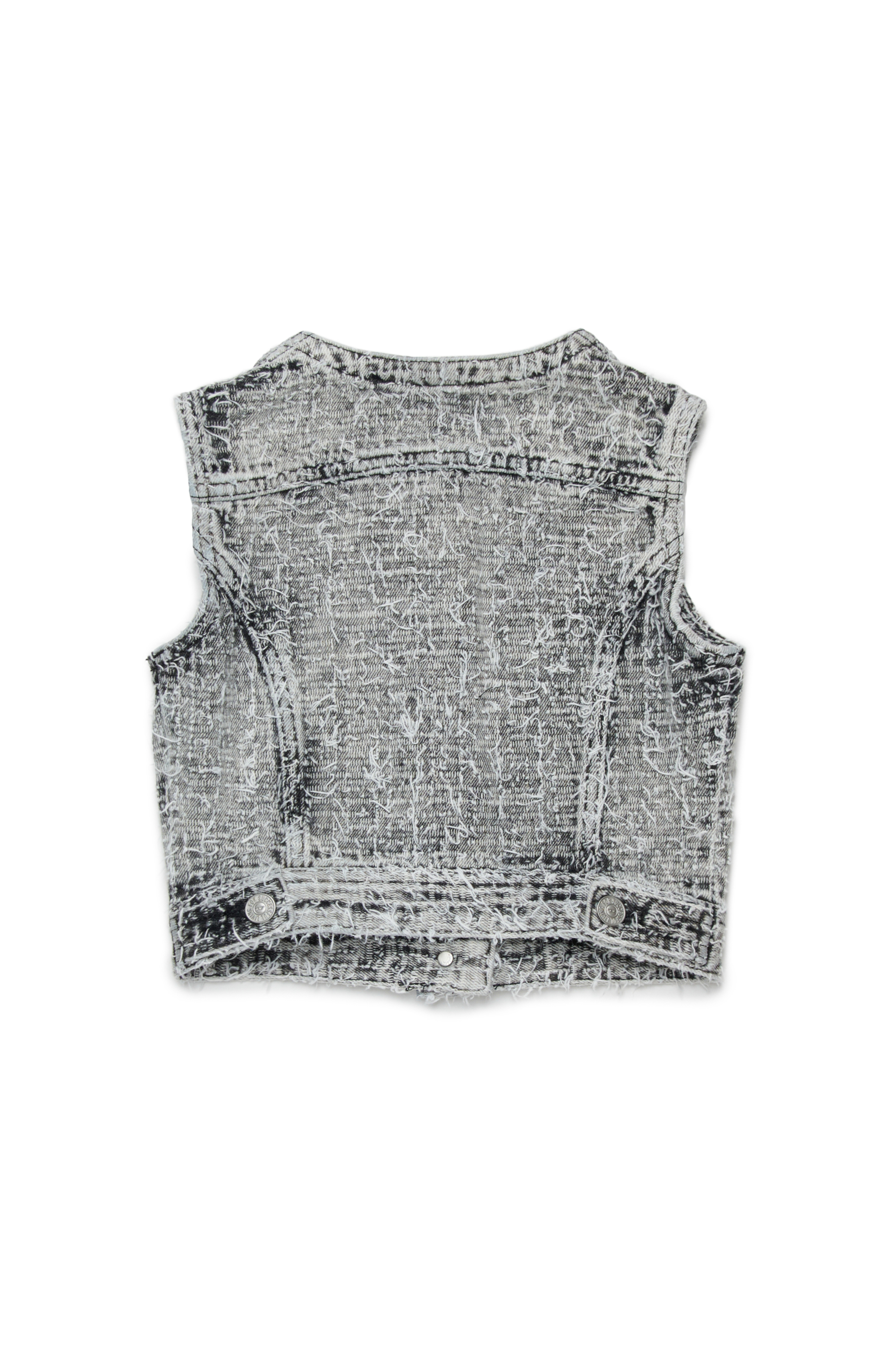 Diesel - JSLIMMY-SM-J, Woman's Denim vest with frayed texture in Grey - 2
