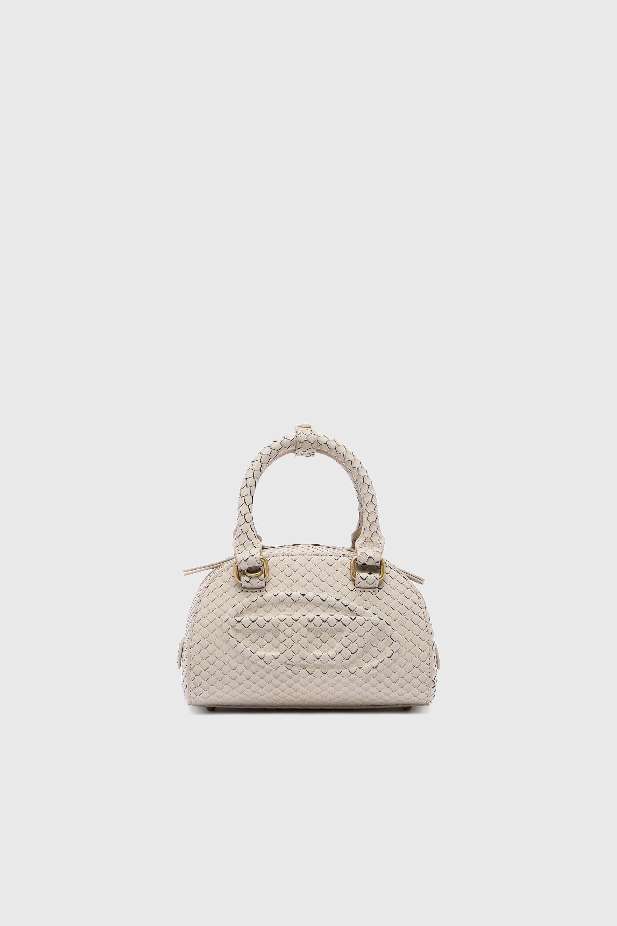 Diesel - 1DR DOME CROSSBODY, Woman's 1DR Dome-Small bowling bag in snake-effect leather in Black - 2