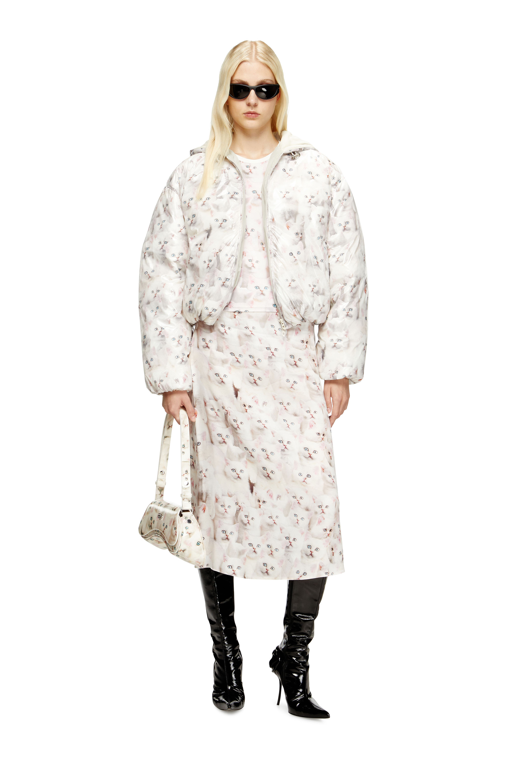 Diesel - PLAY CROSSBODY, Woman's Play-Shoulder bag in printed glossy PU in White - 3
