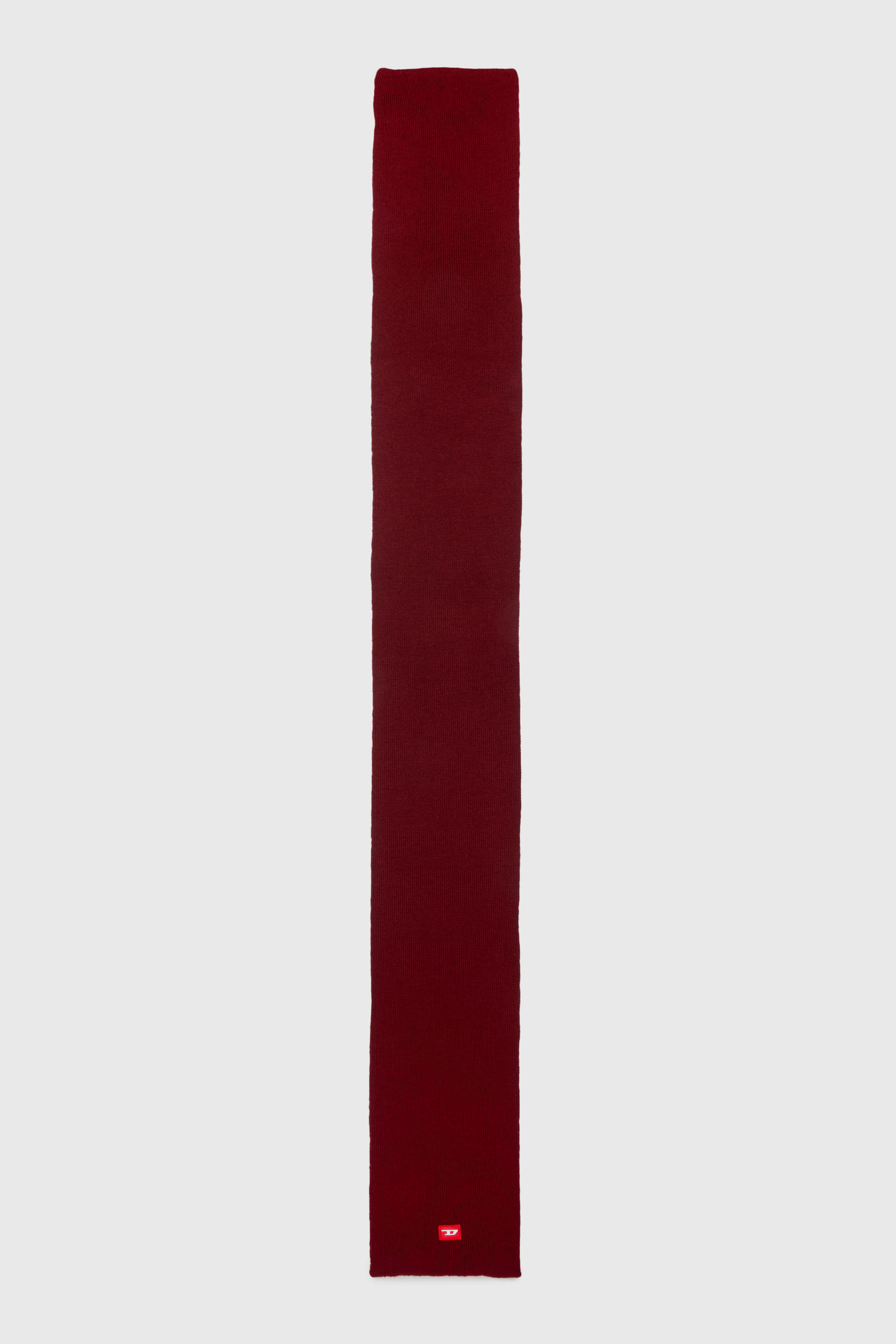 Diesel - RLOT, Unisex's Wool-blend scarf with D logo patch in Red - 2