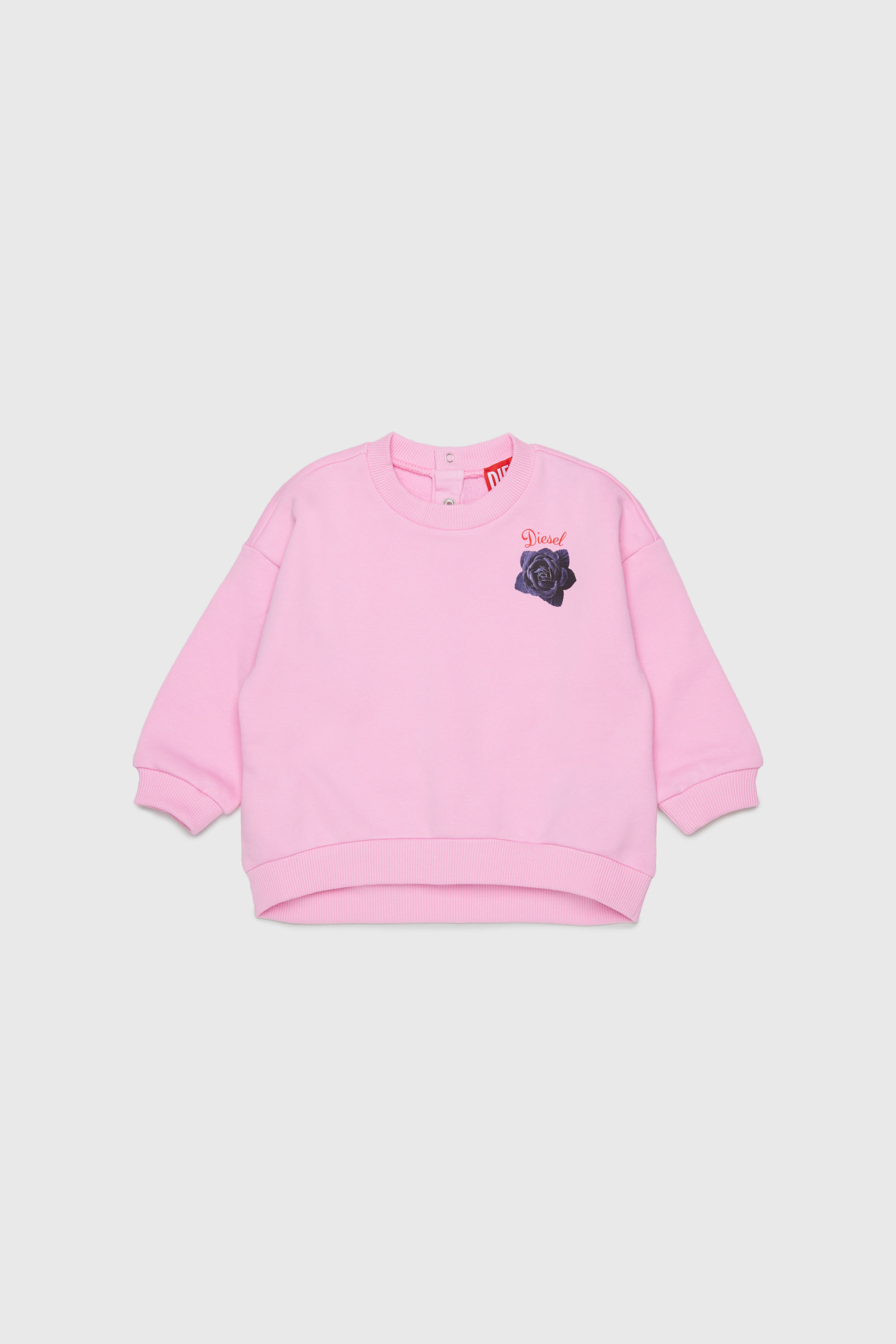 Cotton sweatshirt with rose print