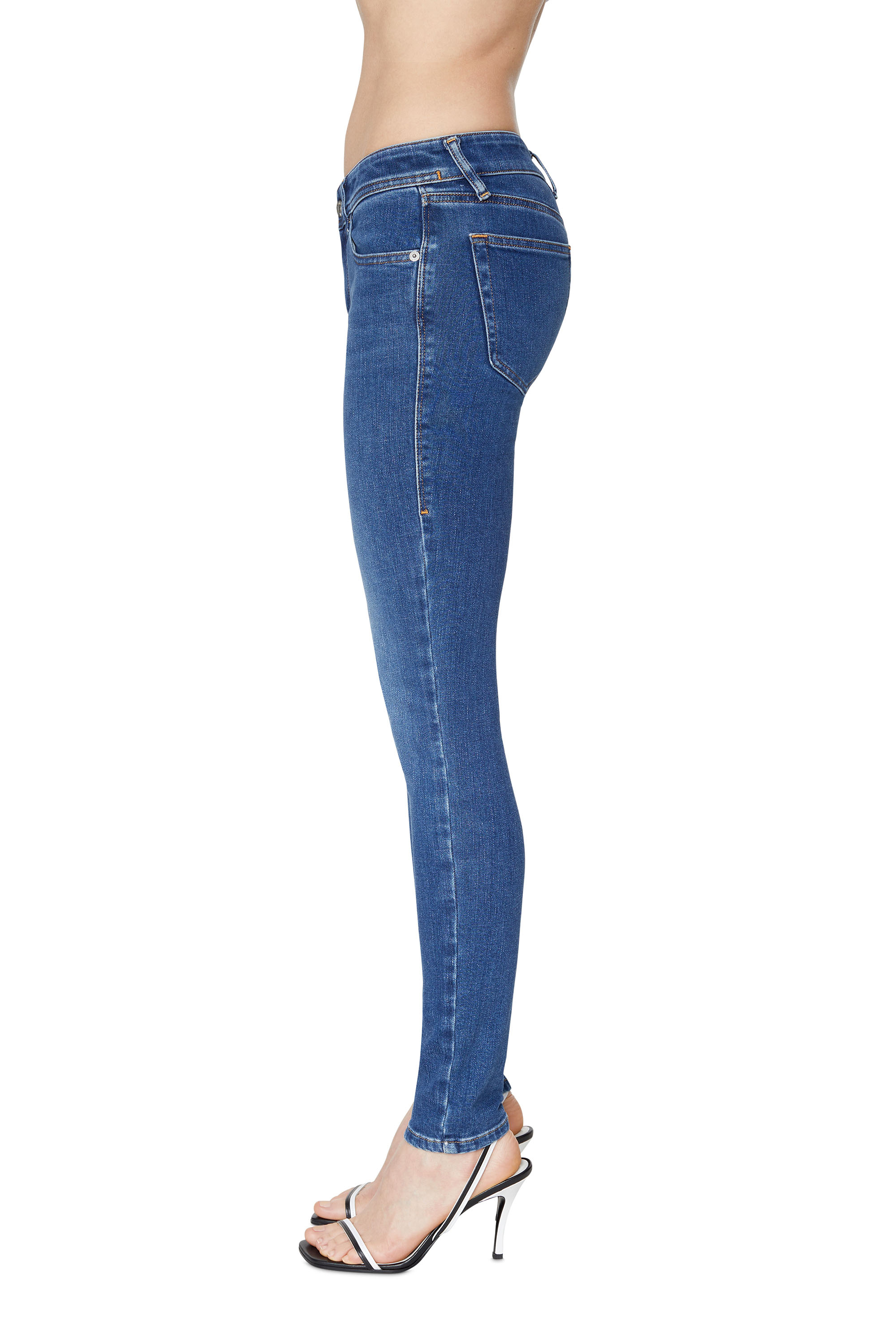Diesel - 2018 Slandy low 09C21 Super skinny Jeans, Medium blue - Image 4