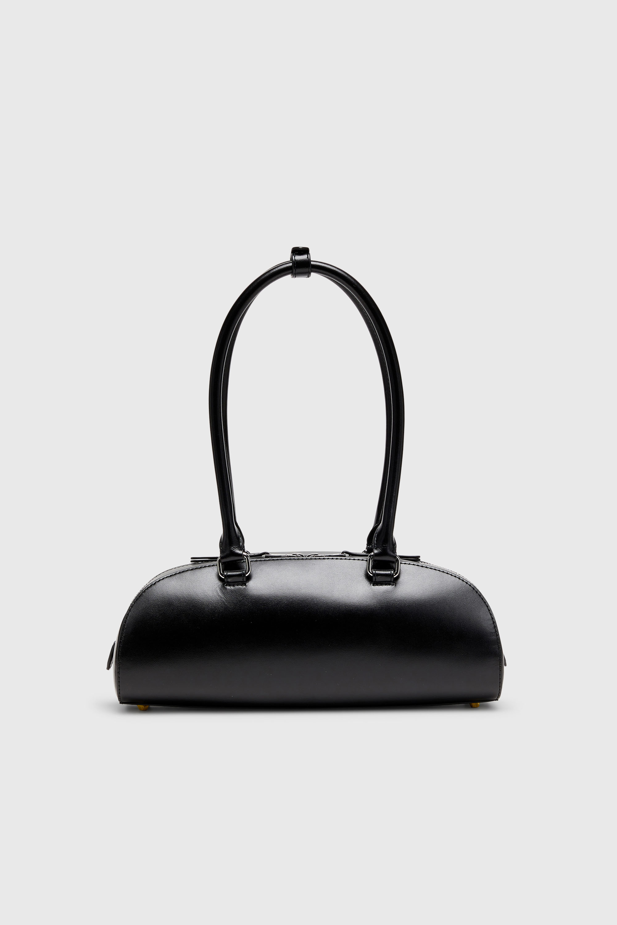 Diesel - 1DR DOME SHOULDER EW, Woman's 1DR Dome - Elongated bowling bag in leather in Black - 3