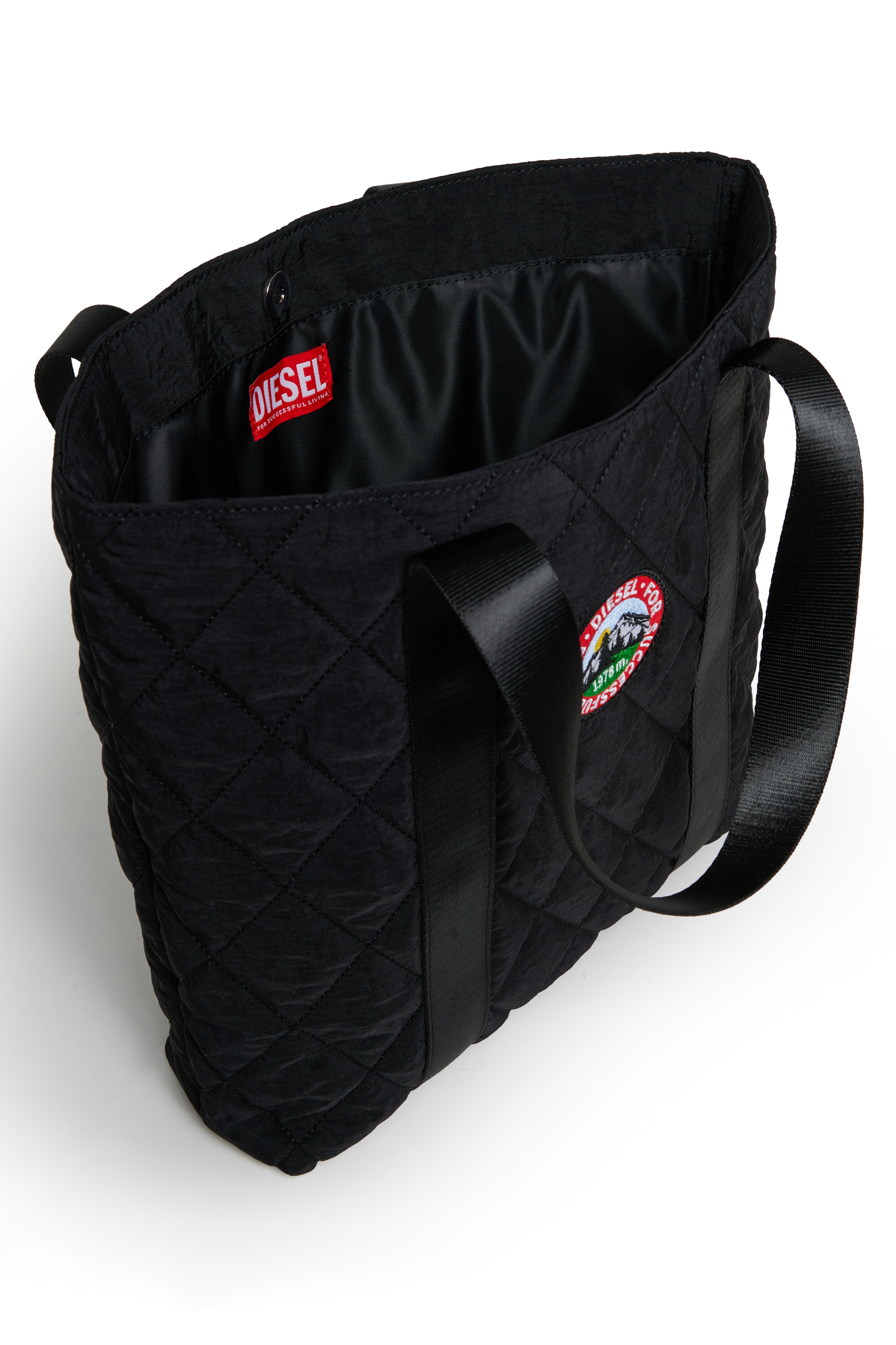 Diesel - WMONTY, Woman's WMONTY - Tote bag in quilted nylon in Black - 4