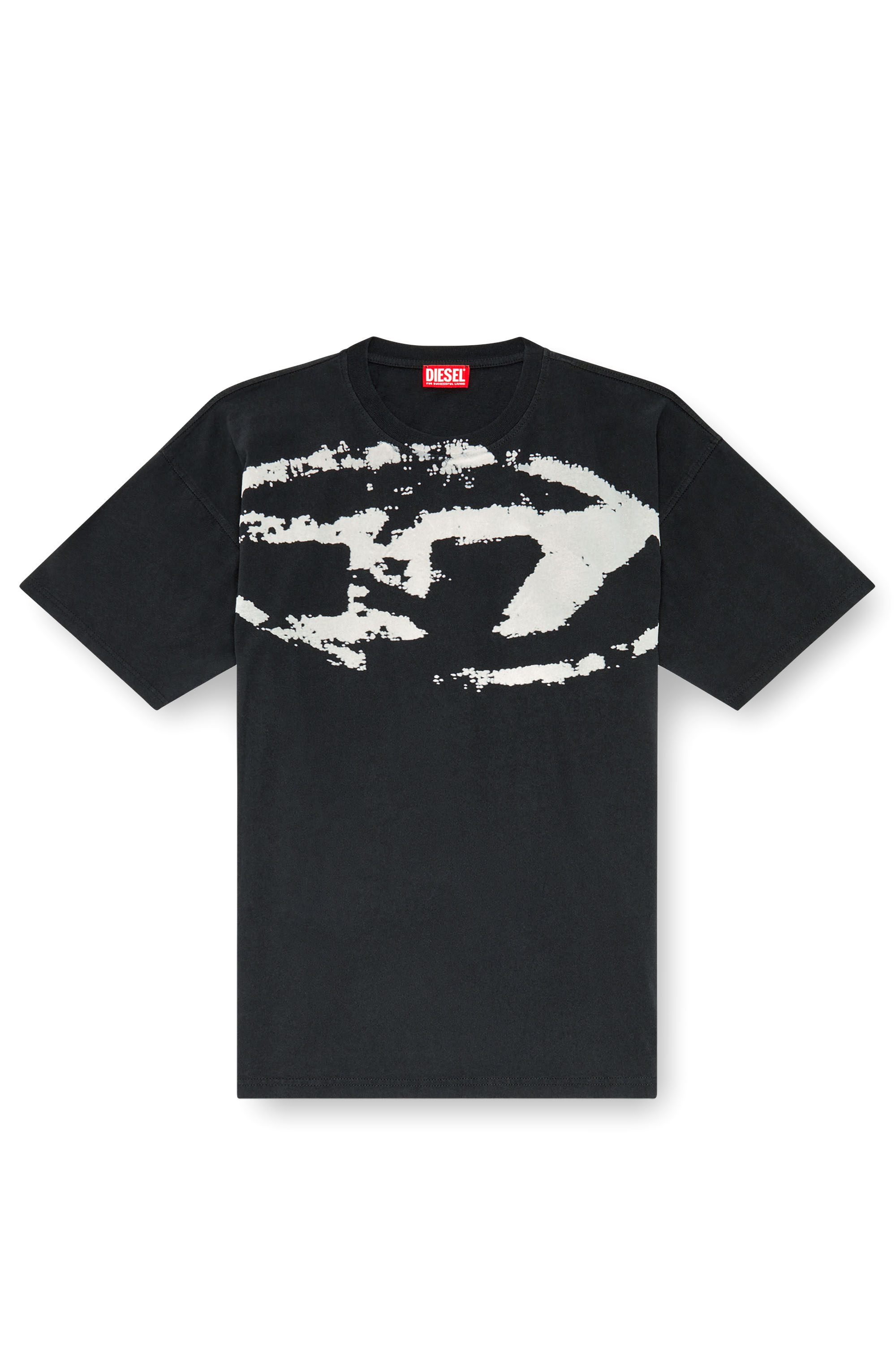 Diesel - T-BOXT-N14, Man T-shirt with distressed flocked logo in Black - Image 3