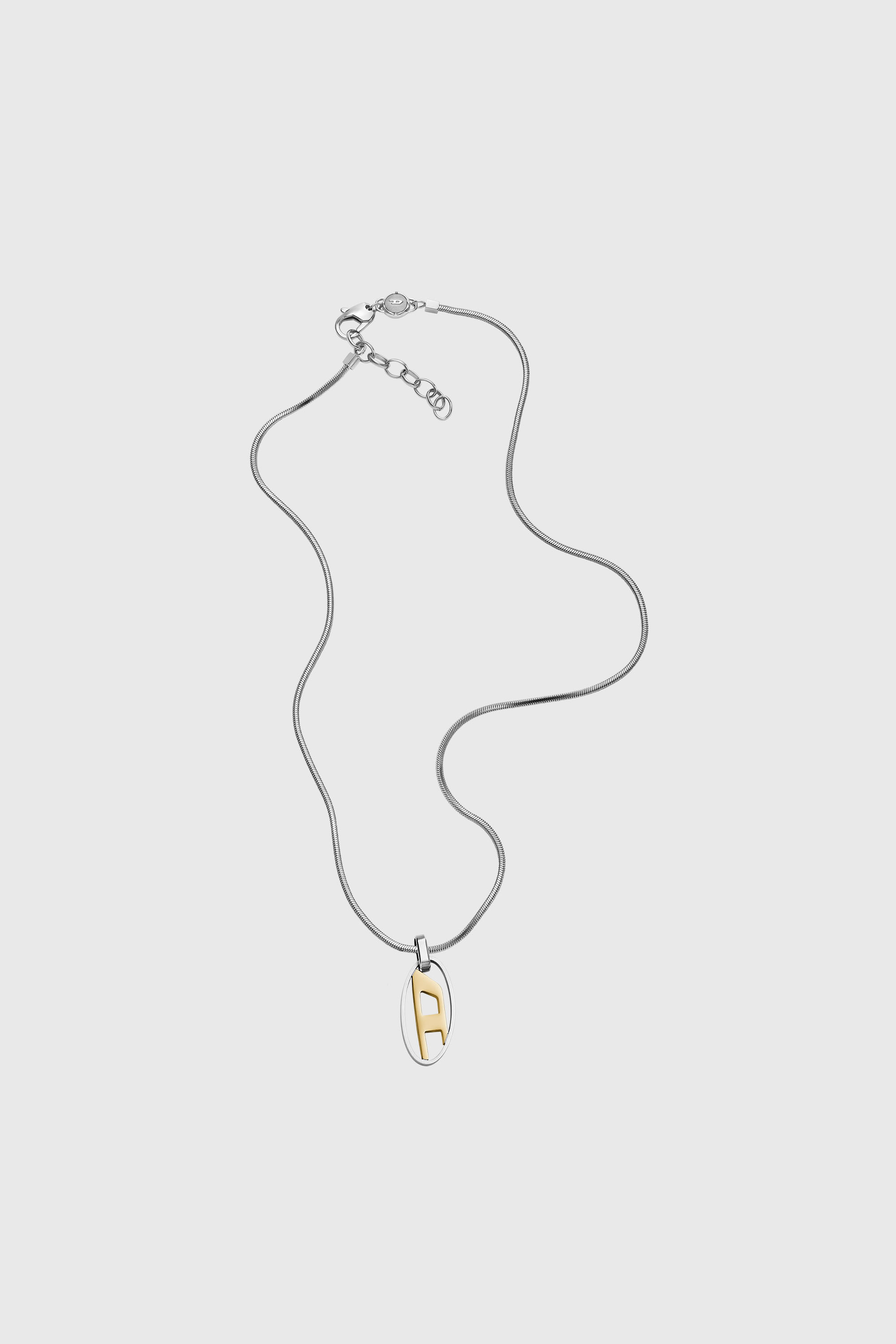 Two-Tone Stainless Steel Pendant Necklace