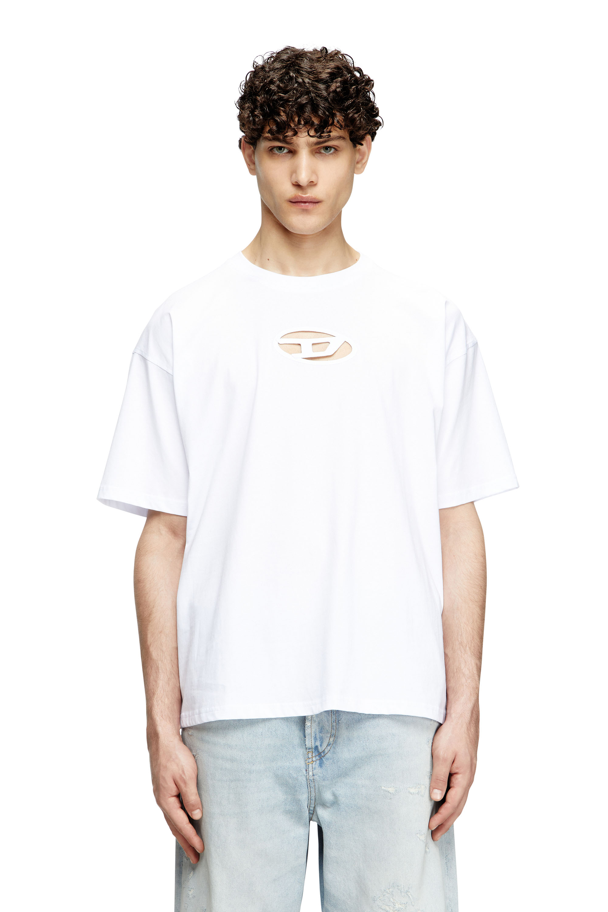 Diesel - T-BOXT-OD, Unisex's T-shirt with embroidered Oval D in White - 3