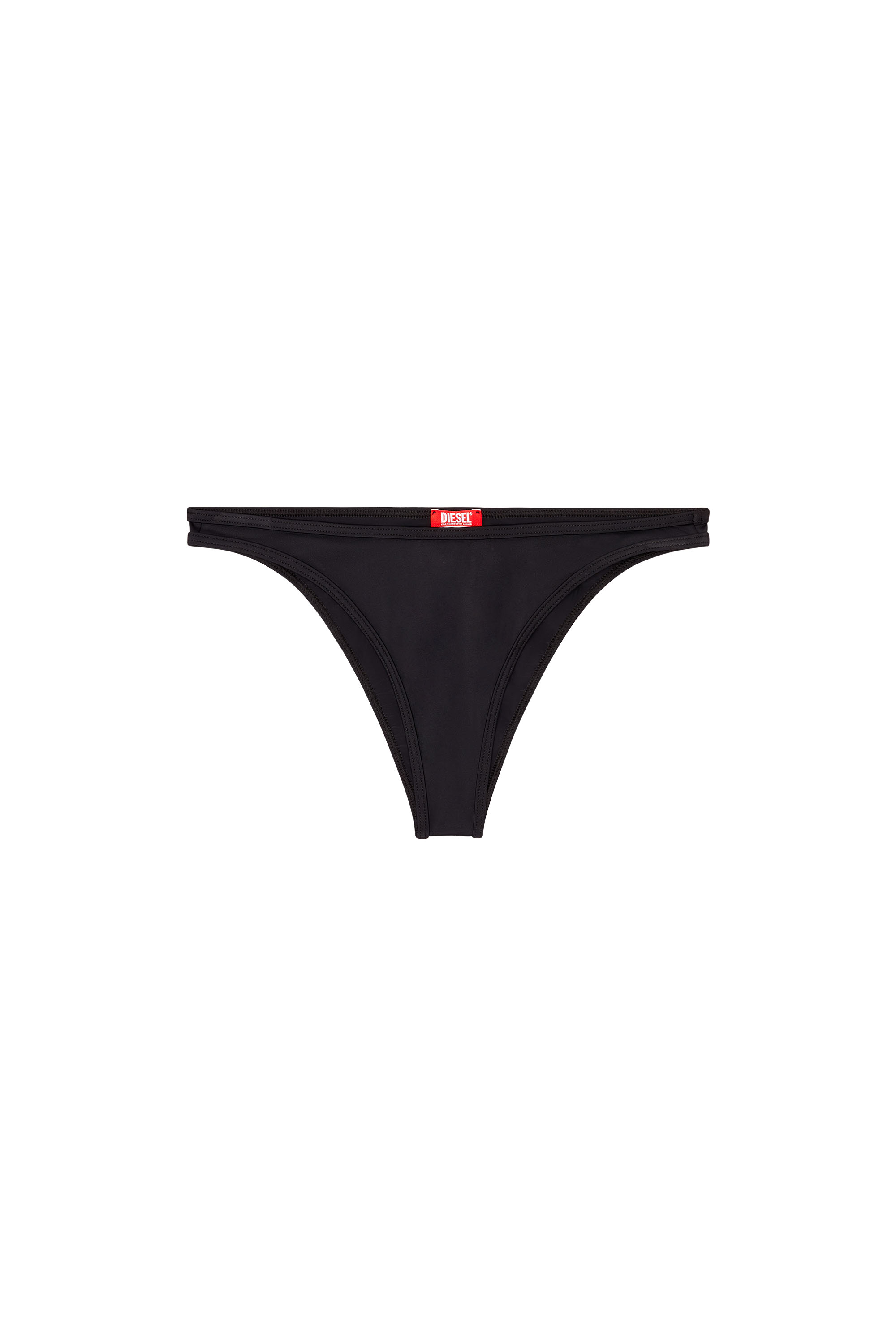 Diesel - BFPN-BRAZILIAN, Woman's Bikini briefs with cut-off Diesel logo in Black/White - 3