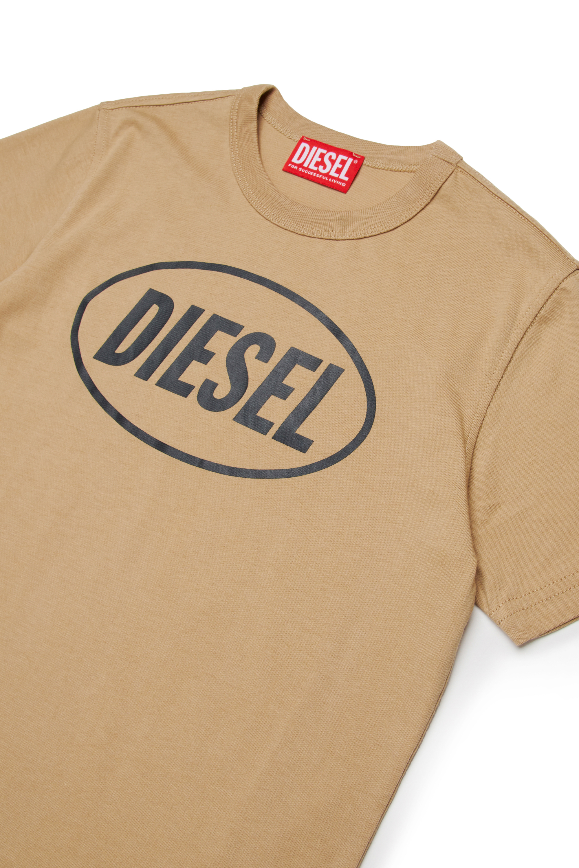 Diesel - TUNDRA, Man's Cotton T-shirt with logo in Light Brown - 3