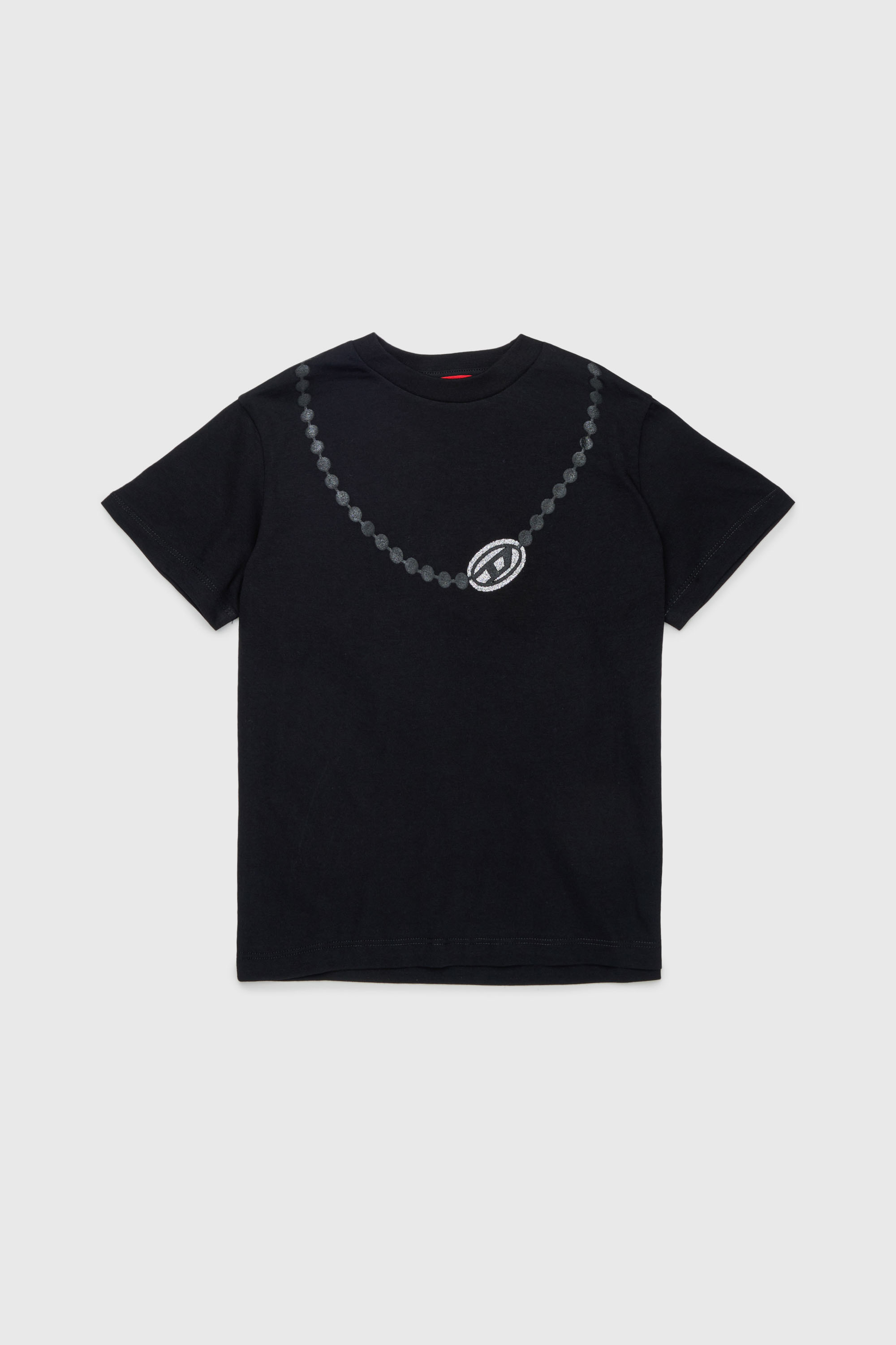 Cotton T-shirt with necklace print