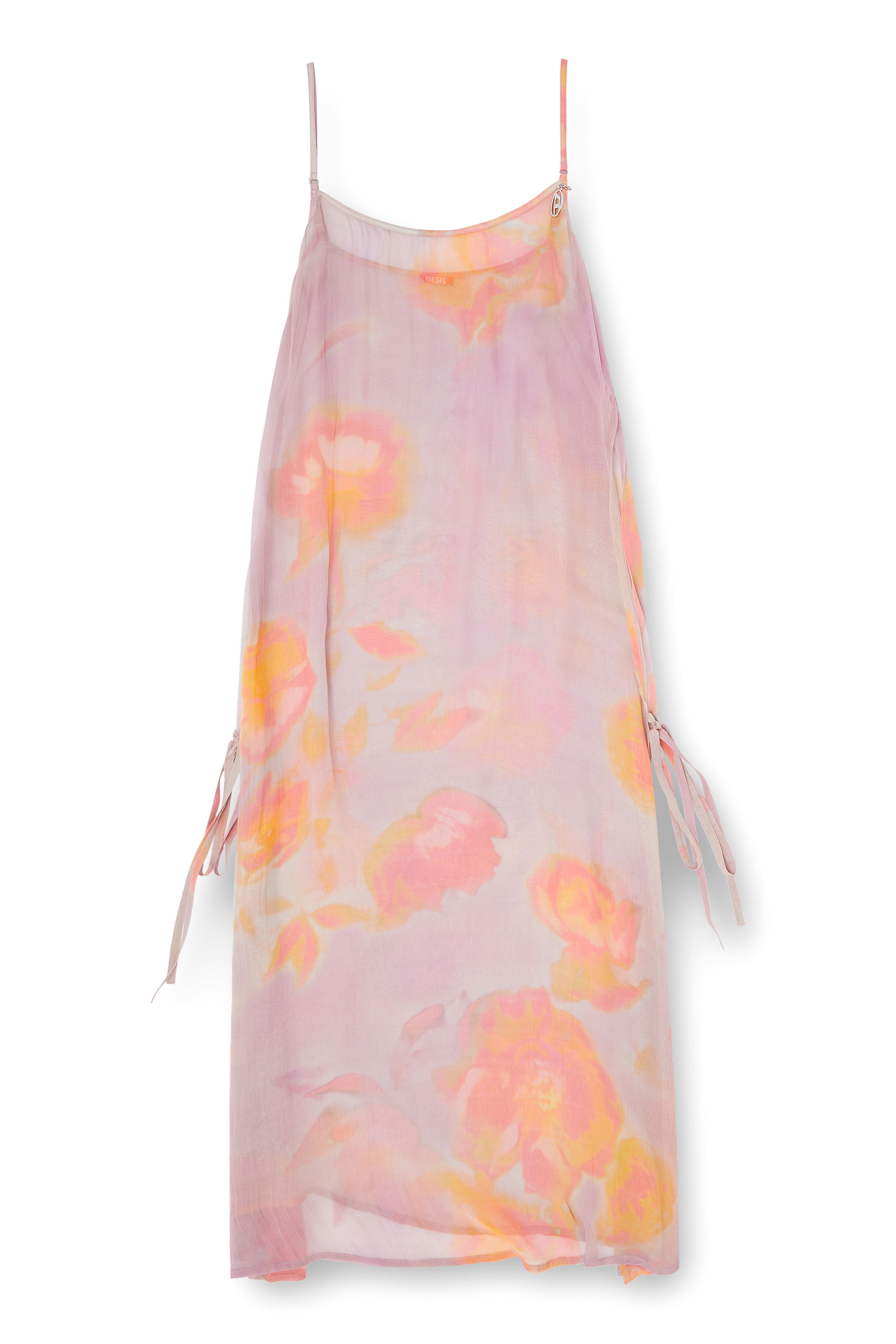 Diesel - VANYA-UTLT, Woman's Beach cover-up dress in floral chiffon in Lilac - 3
