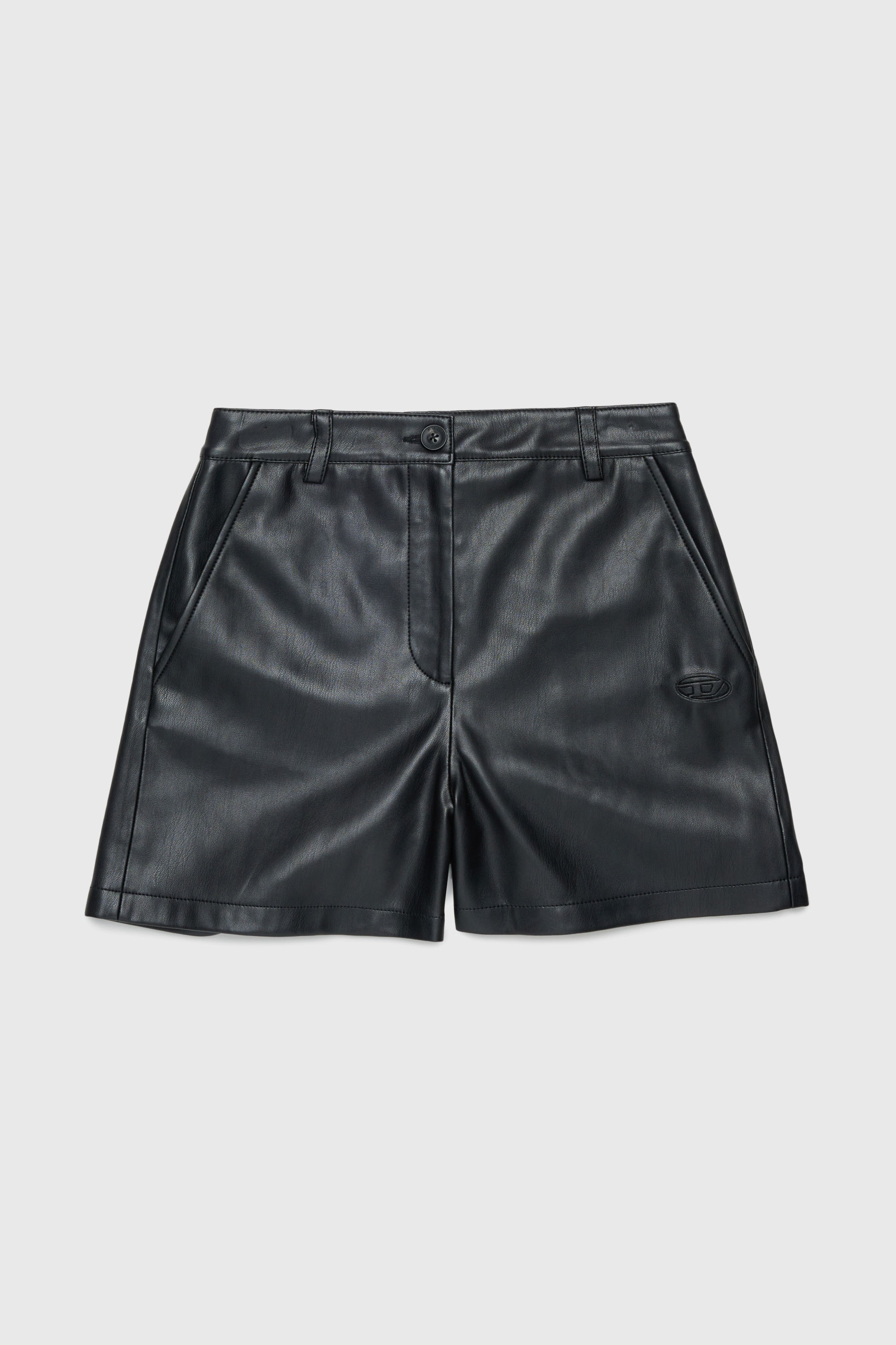 Diesel - PJENNY, Woman's Shorts in coated fabric in Black - 1