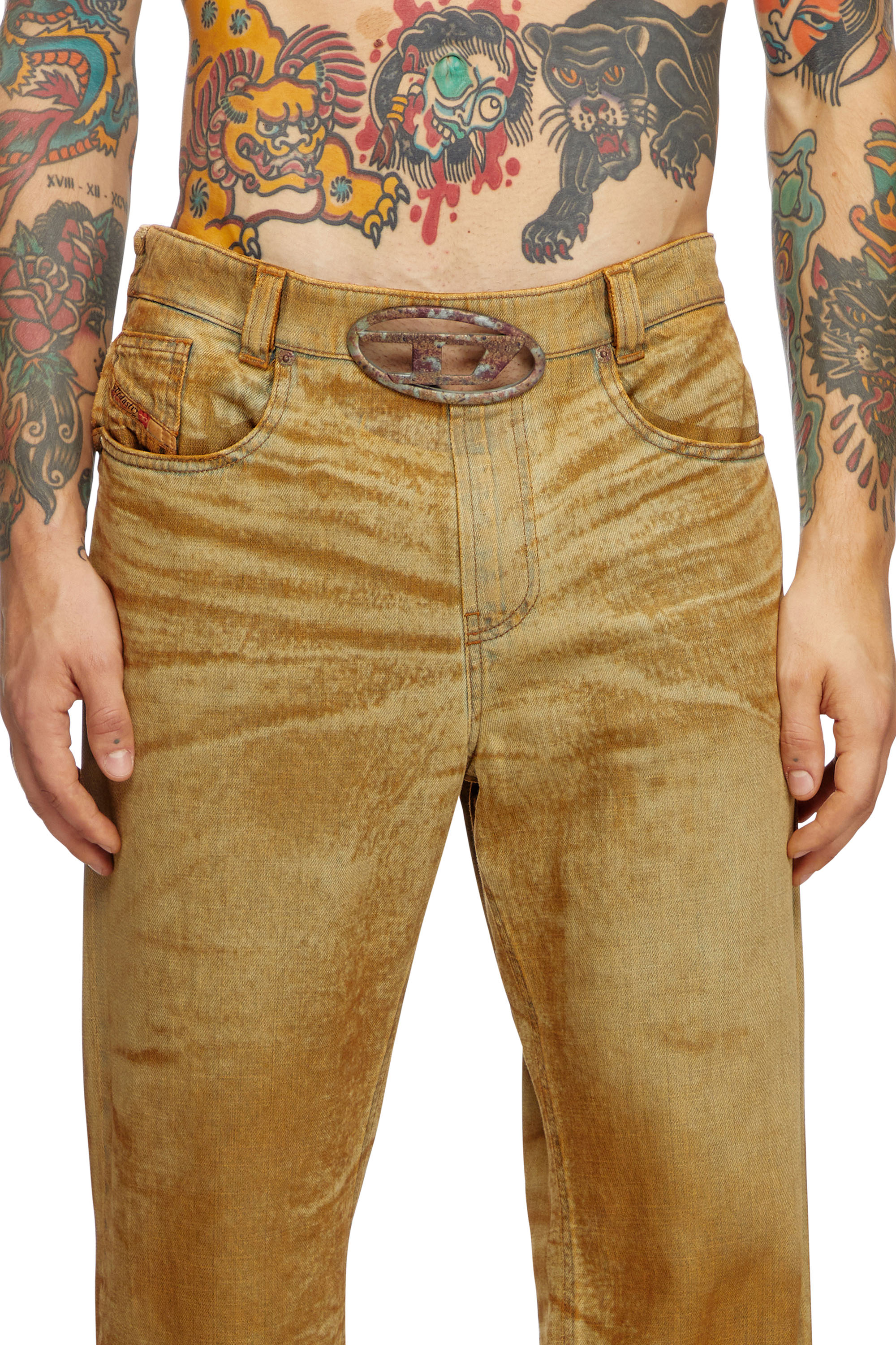 Diesel - Man's Regular Jeans 2010 D-Macs 0AJET, Light Brown - 3