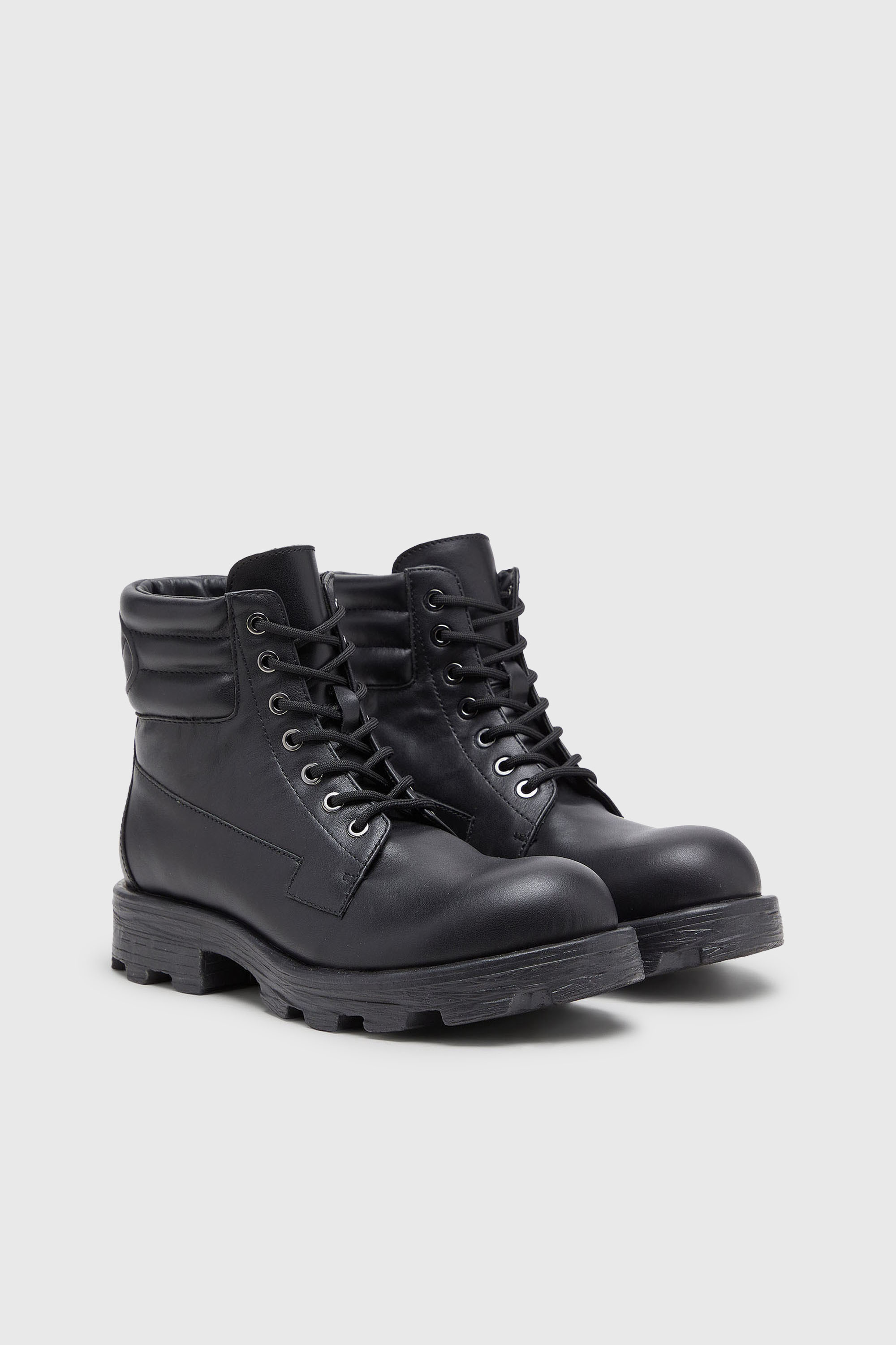 Diesel - D-HAMMER LACE UP, Man's D-Hammer - Combat boots in leather in Black - 2