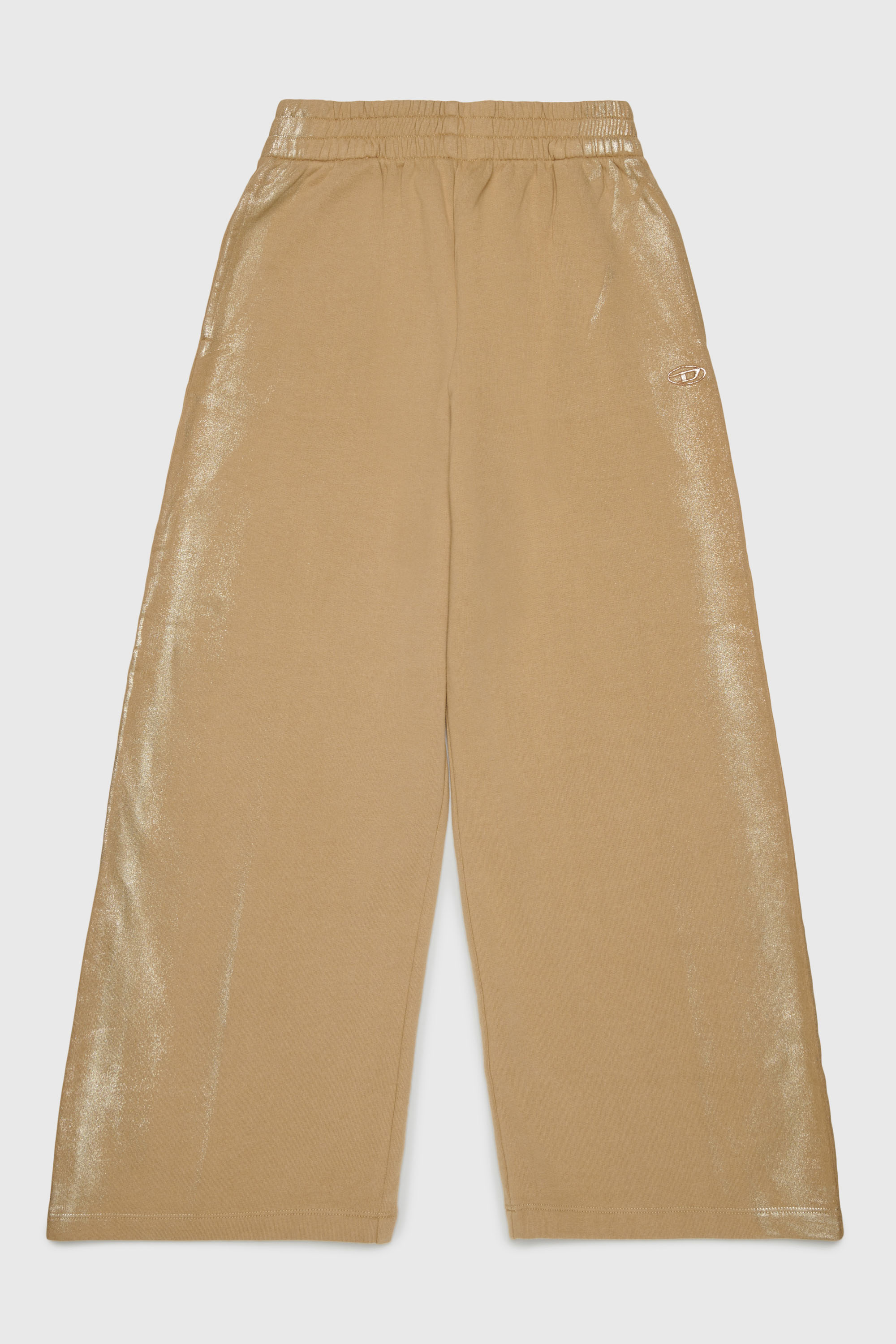 Diesel - PAELIC, Woman's Wide-leg sweatpants with metallic effect in Brown - 1