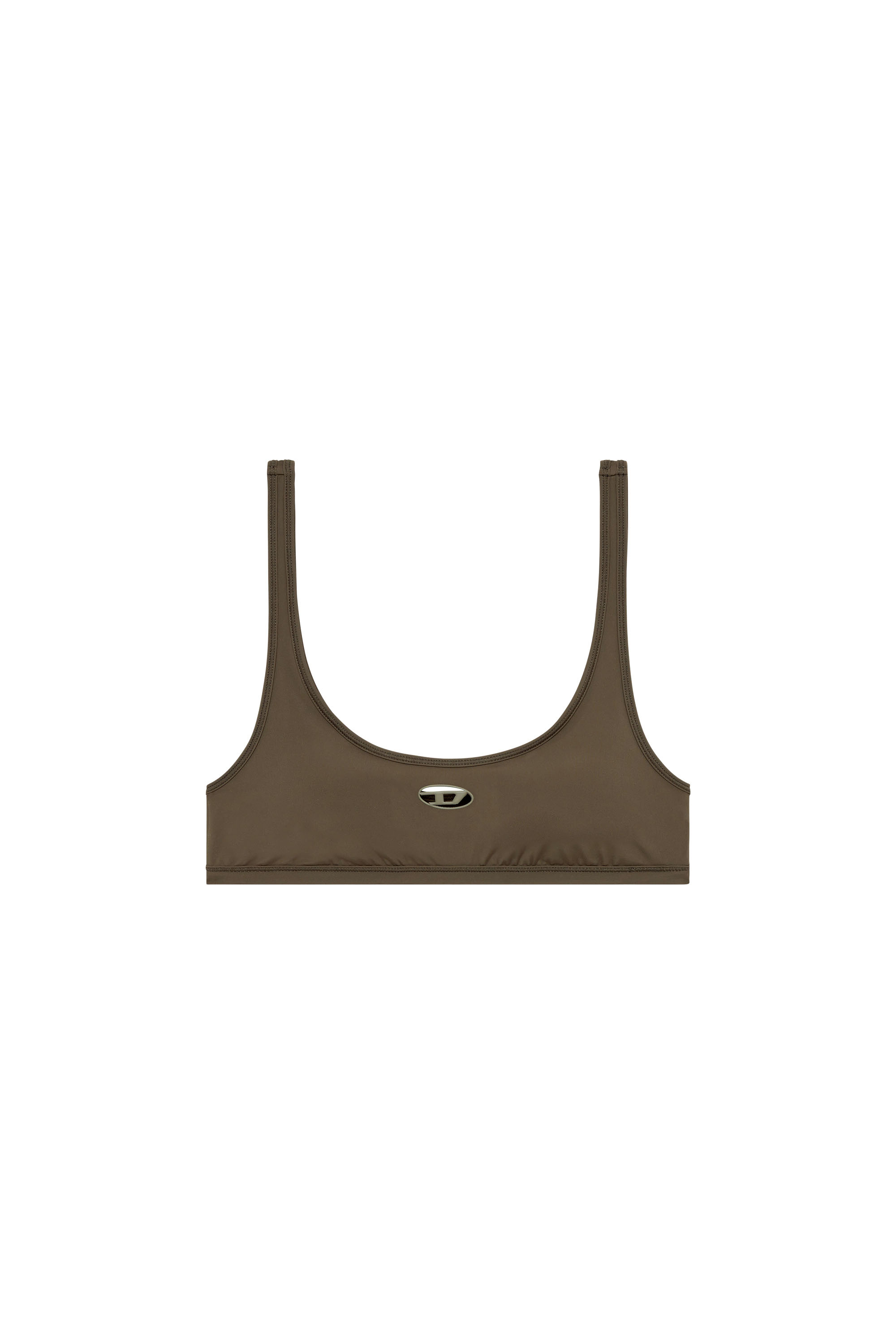 Diesel - CHELSEA-UTLT, Woman's Sports bra with cut-out logo in Brown - 4