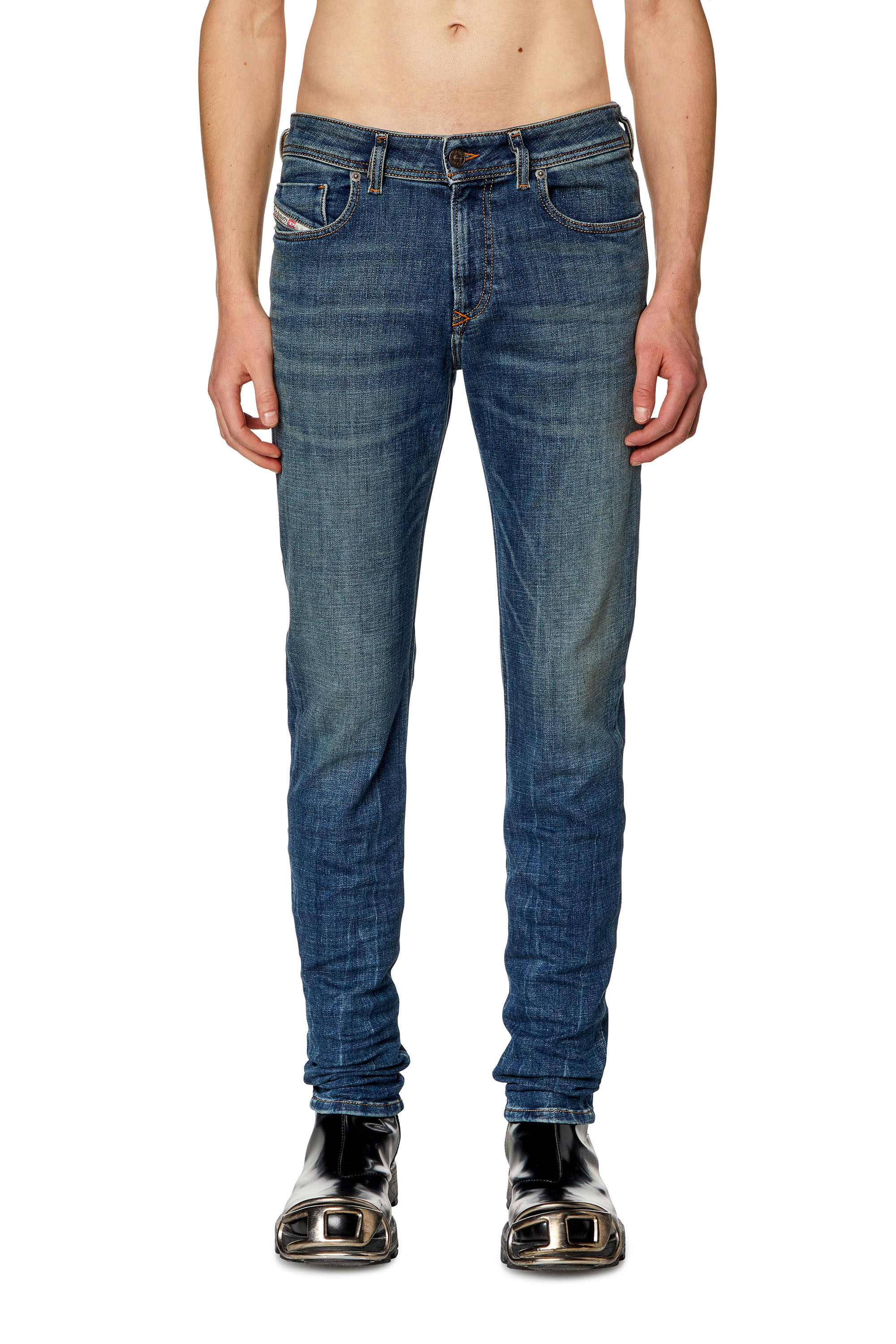 Skinny Jeans 1979 Sleenker 09H67, Dark Blue Diesel - Man's Skinny Jeans 1979 Sleenker 09H67, Dark Blue - 3