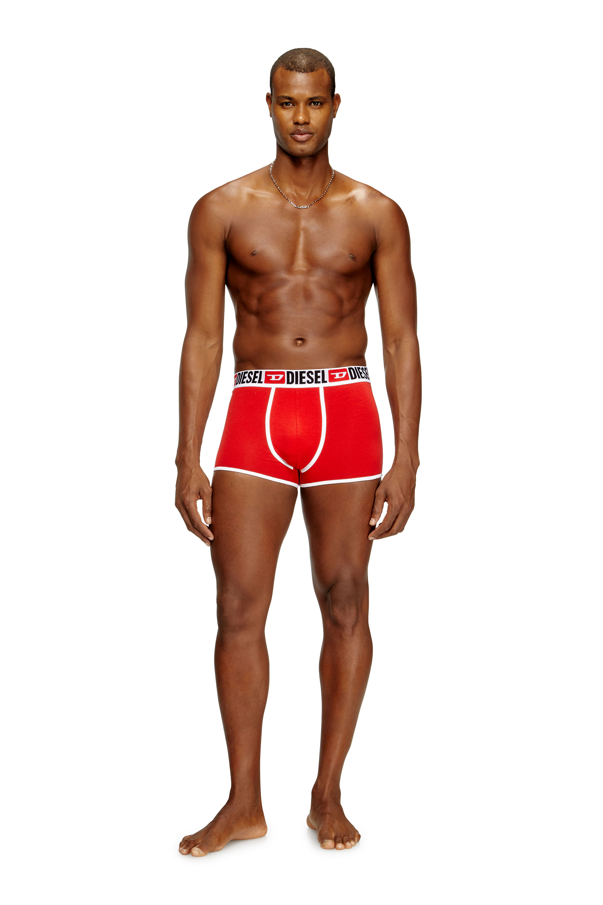 Diesel - DANILO-D-CORE-3PACK, Man's 3-pack of stretch cotton boxers with binding in Red - 3