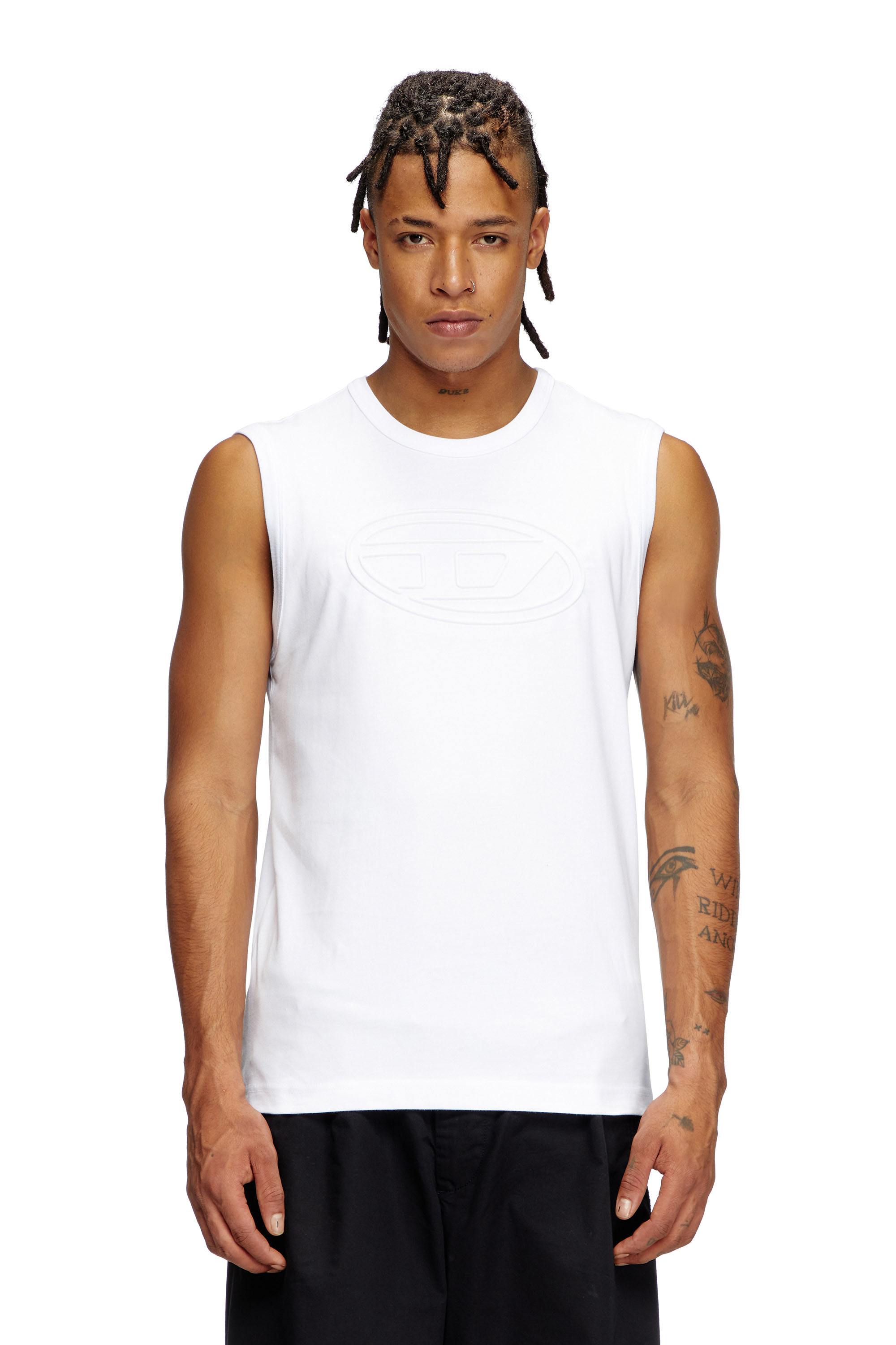 Diesel - T-BISCO-BIGOVAL, Man's Sleeveless top in White - 1