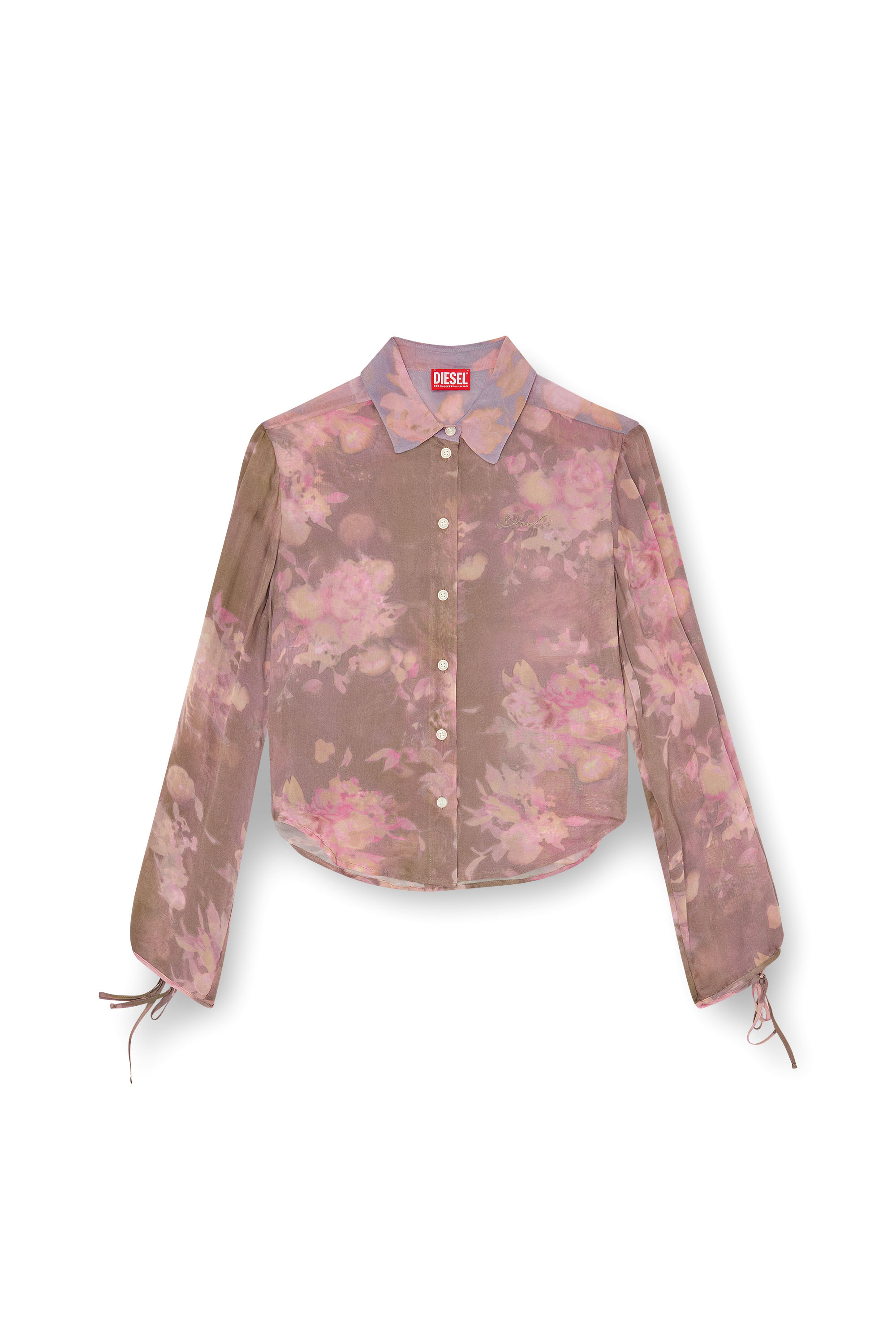 Diesel - C-LEVER, Woman's Chiffon shirt with all-over floral print in null - 3