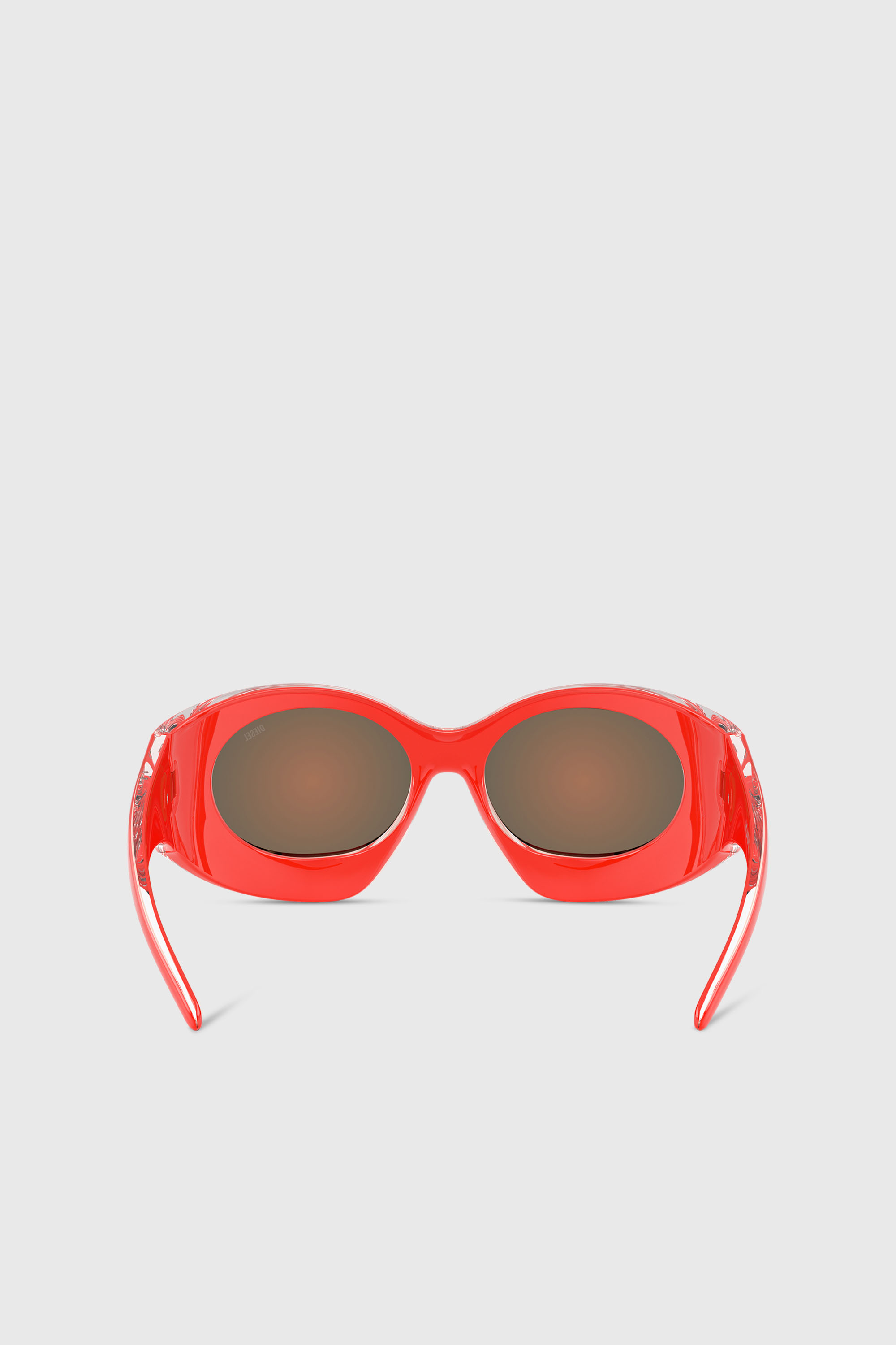 Diesel - Tropik_ta Sunnies, Unisex's Wraparound shape sunglasses in Orange - 3