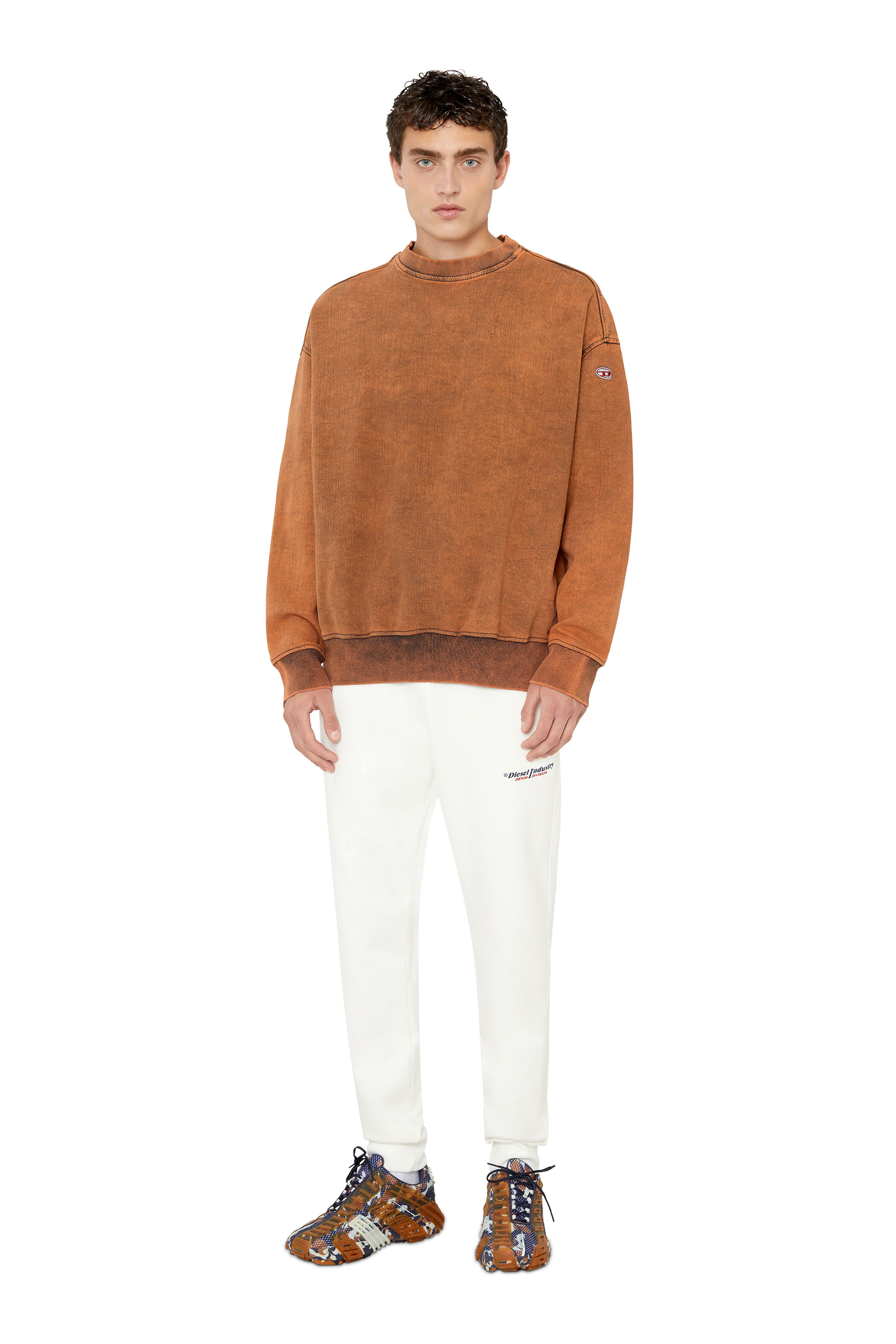 Diesel - D-KRIB TRACK DENIM SWEATSHIRT, Orange - Image 2