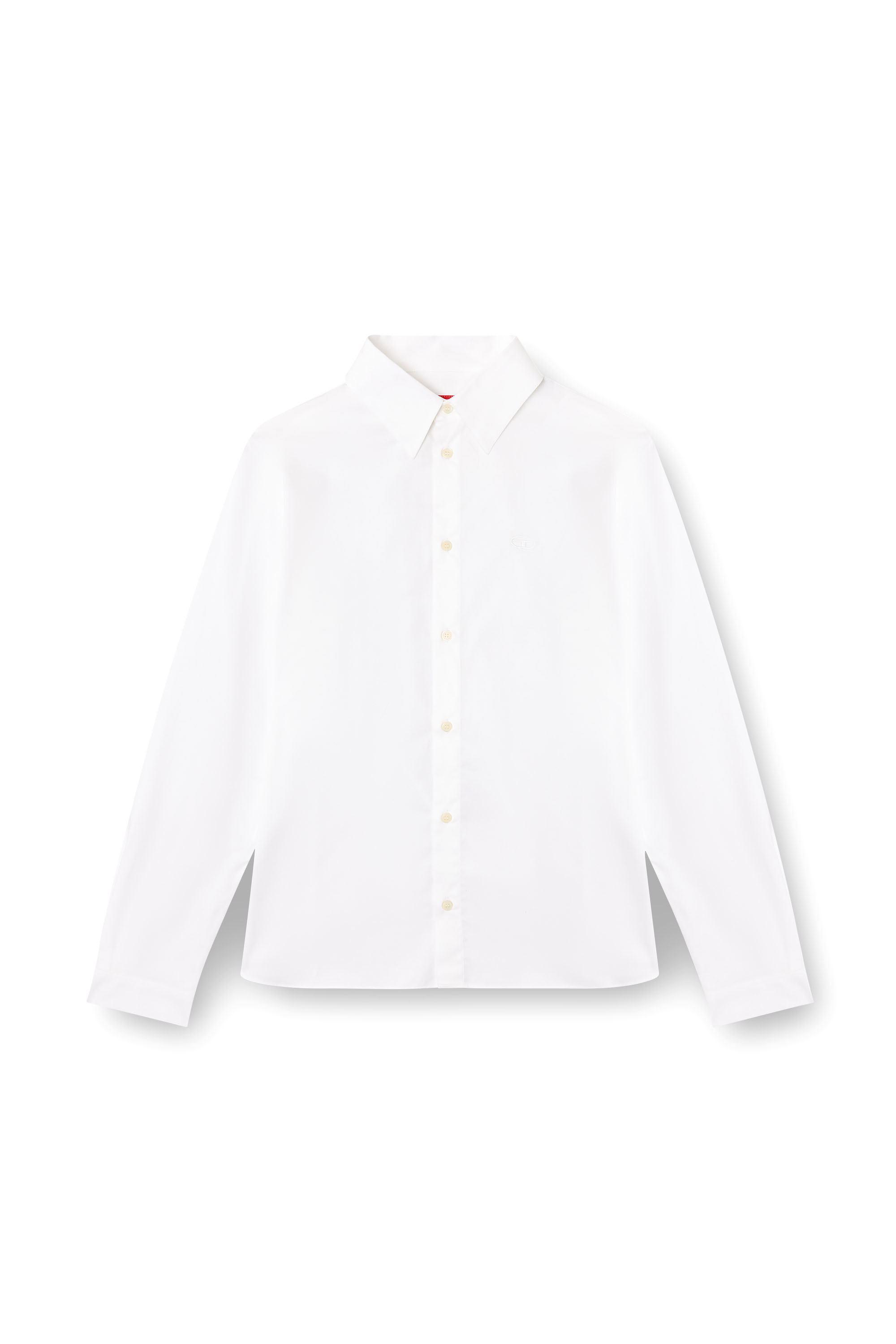 Diesel - S-FITTY-QFAV, Man's Shirt with embroidered Oval D in White - 3