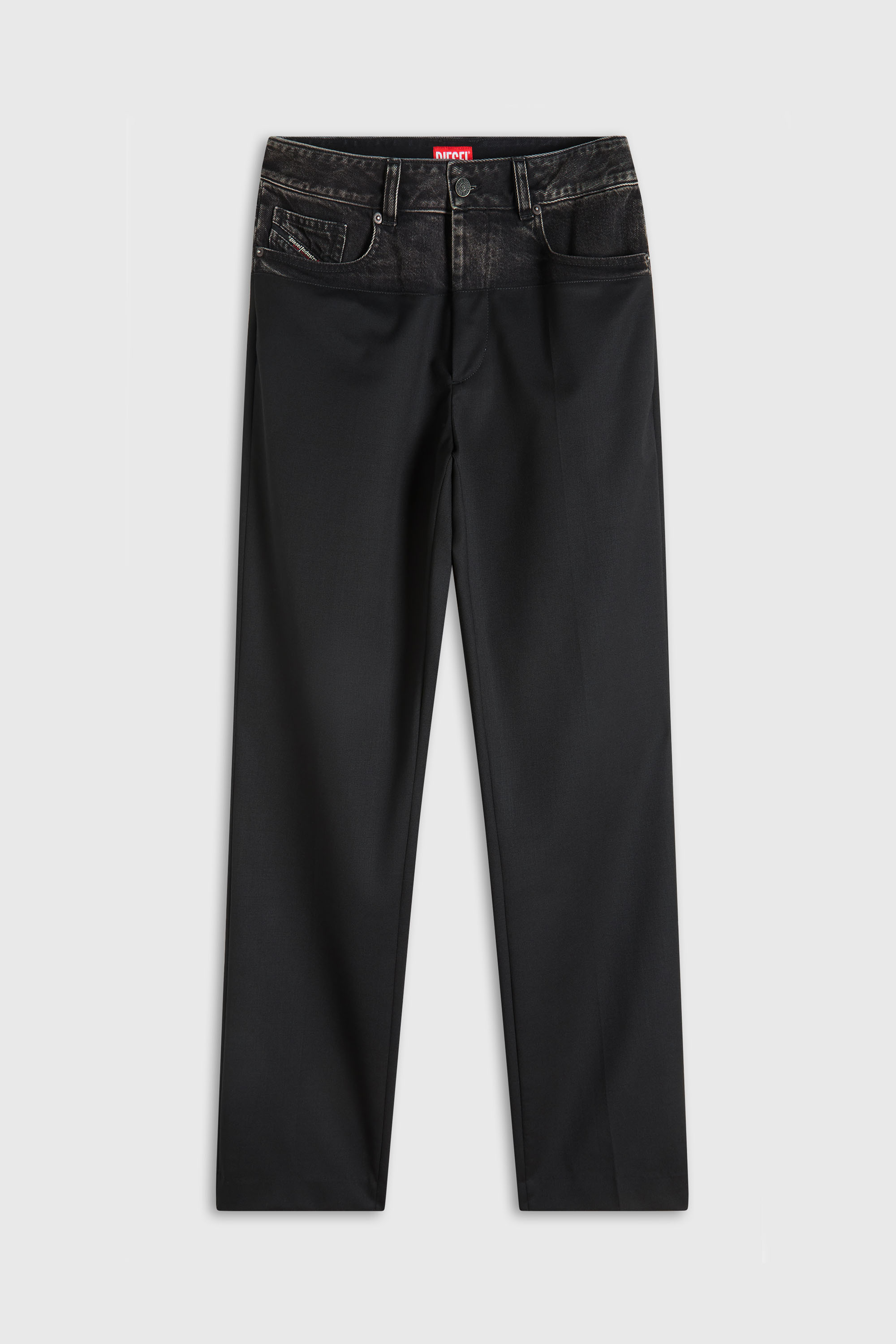 Diesel - P-LOGAN, Man's Pants with denim and tailored sections in Black - 2