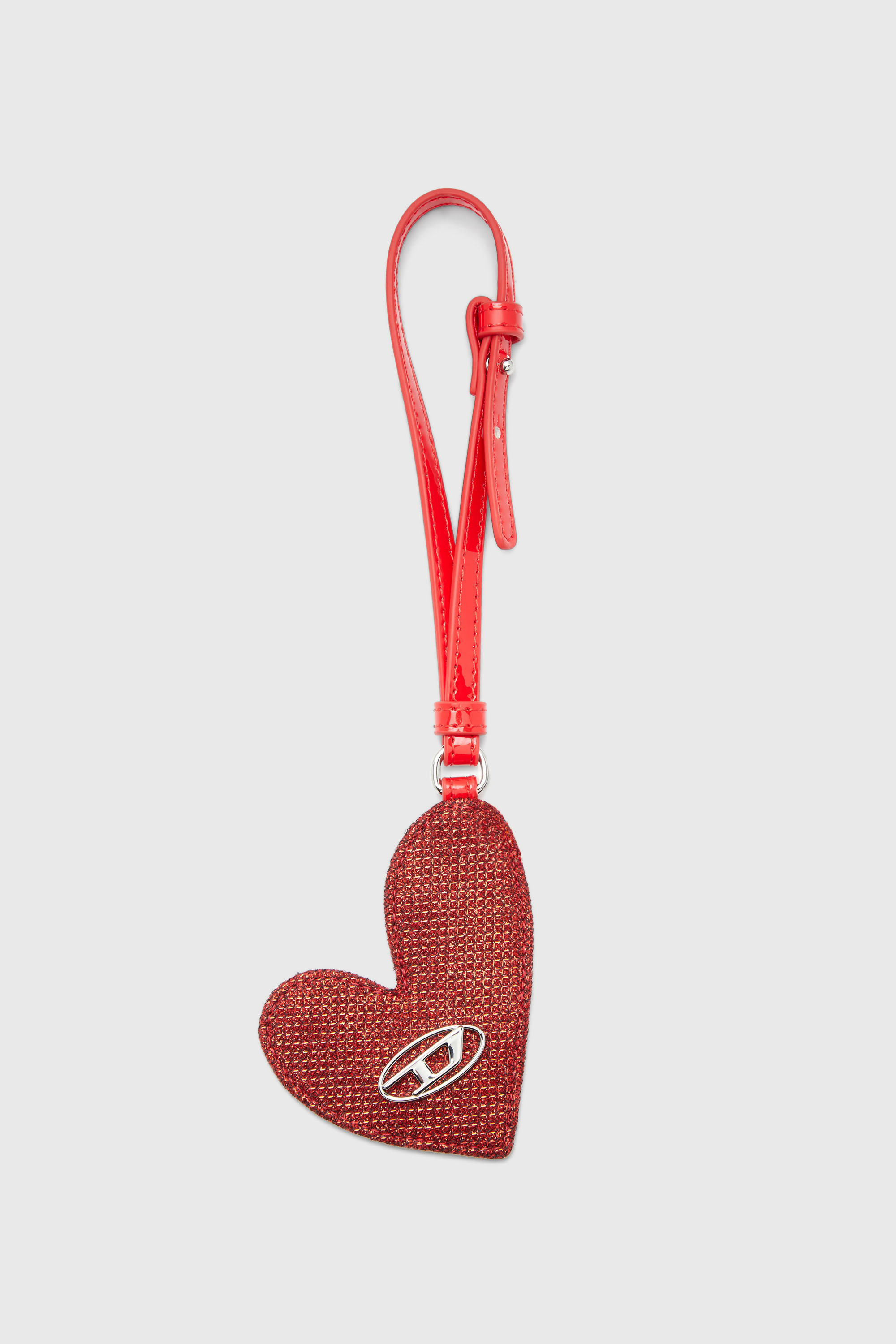 Diesel - PLAY MIRROR, Woman's Heart charm with logo in metal in Red - 1