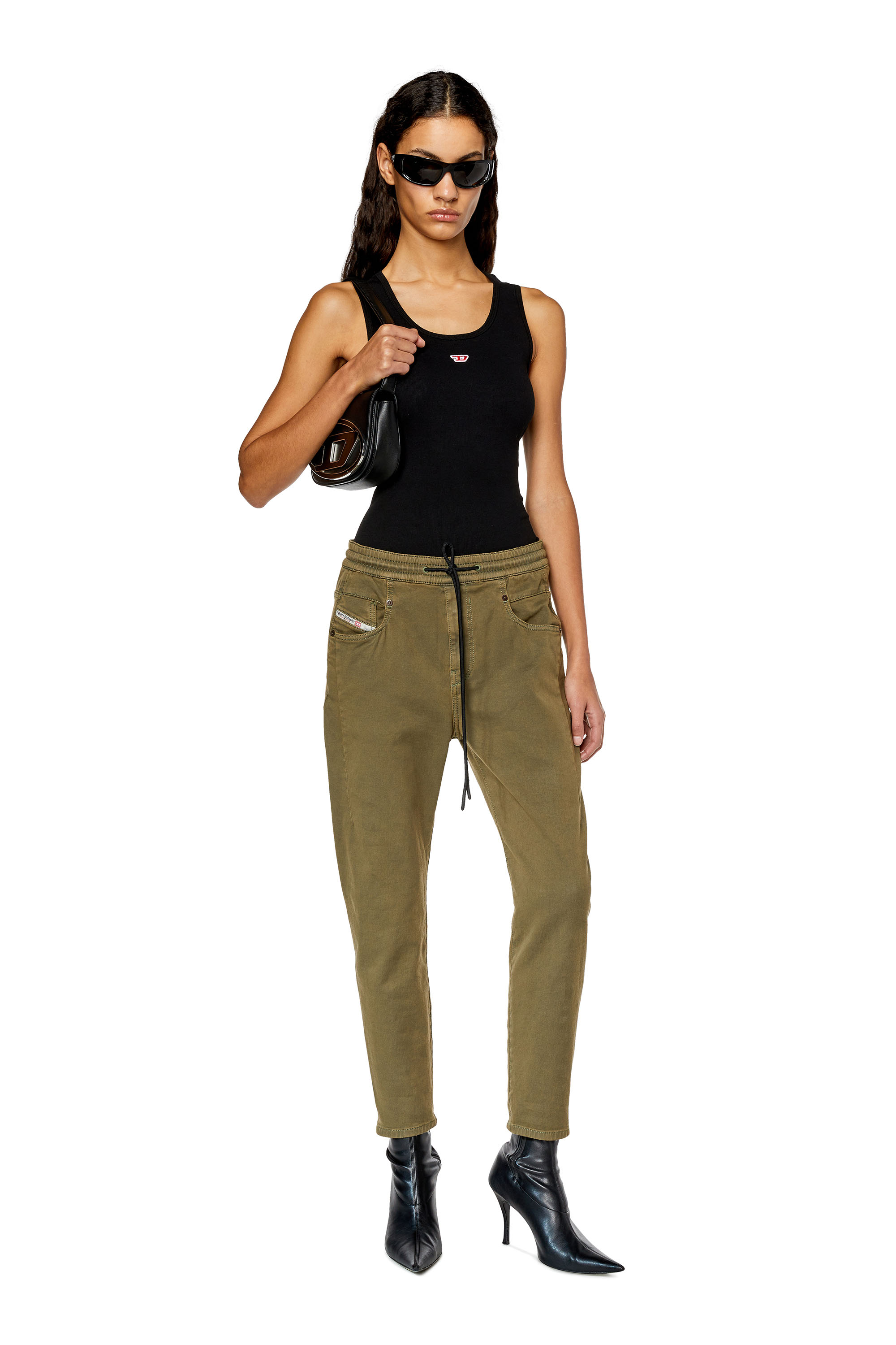 Diesel - Fayza JoggJeans® 068DY Boyfriend, Military Green - Image 4