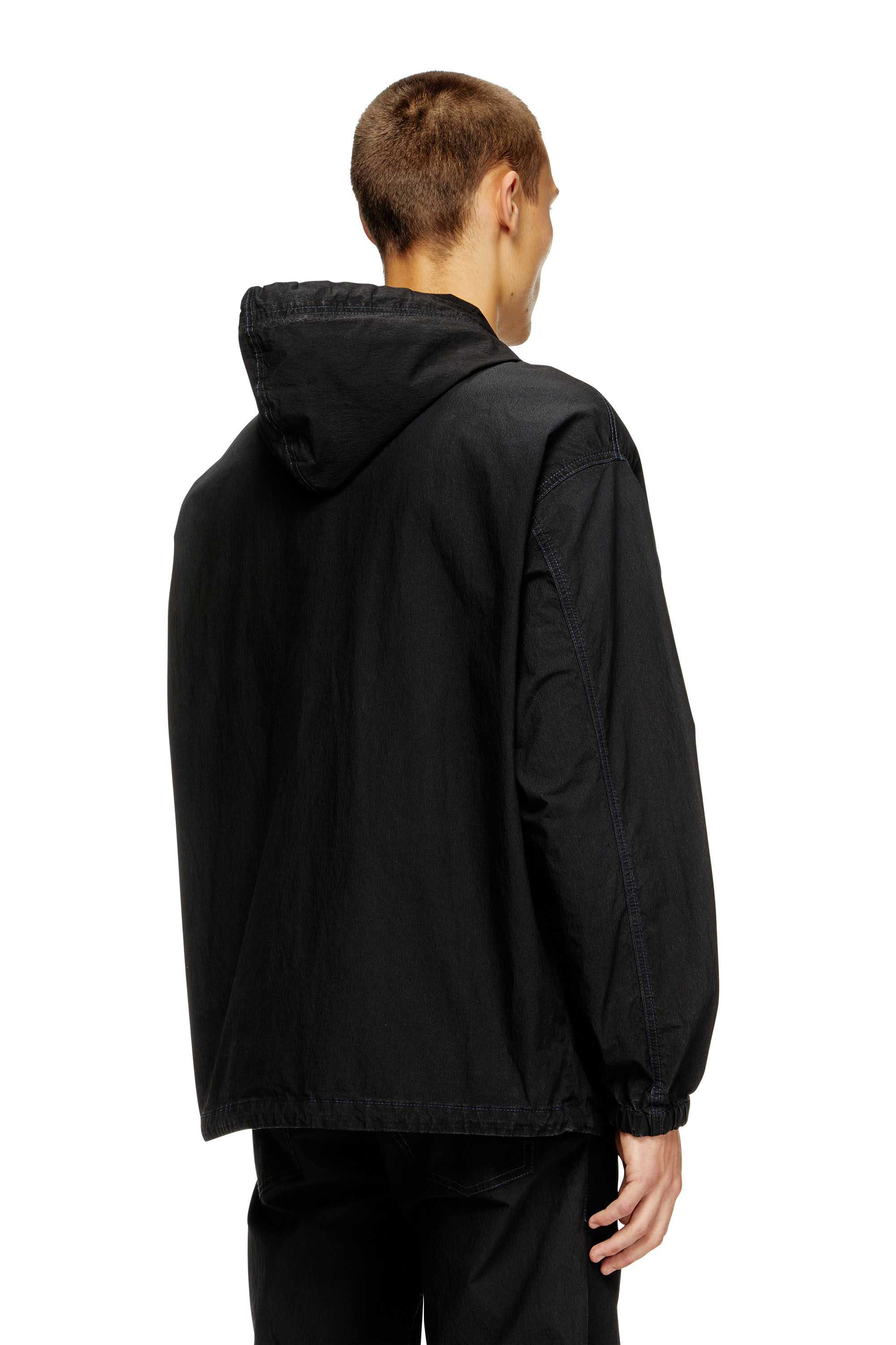 Diesel - D-WYNNY JOGG, Man's Hooded technical JoggJeans jacket in Black/Dark grey - 3