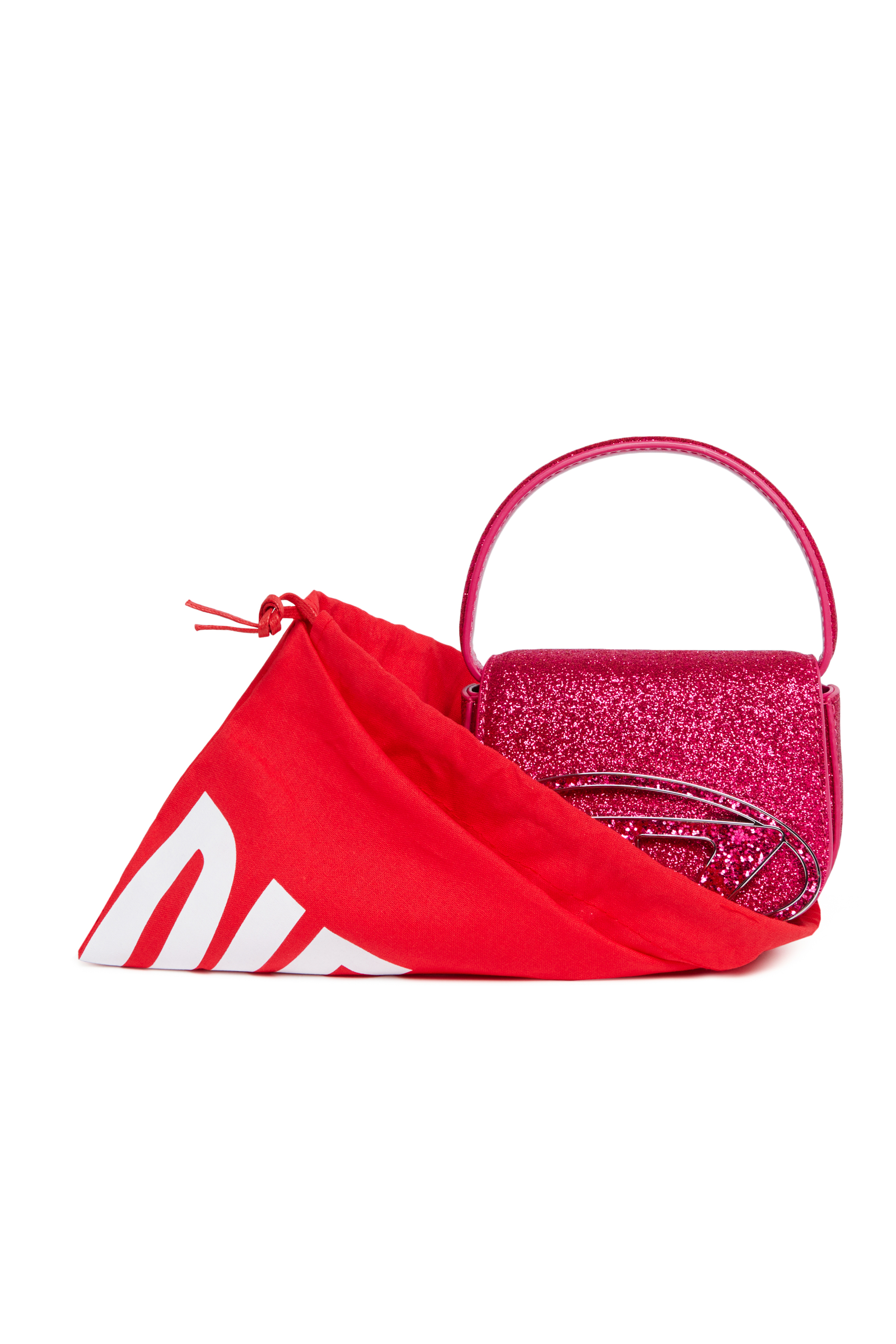 Diesel - 1DR XS, Woman's Iconic mini bag in glitter fabric in Pink - 5