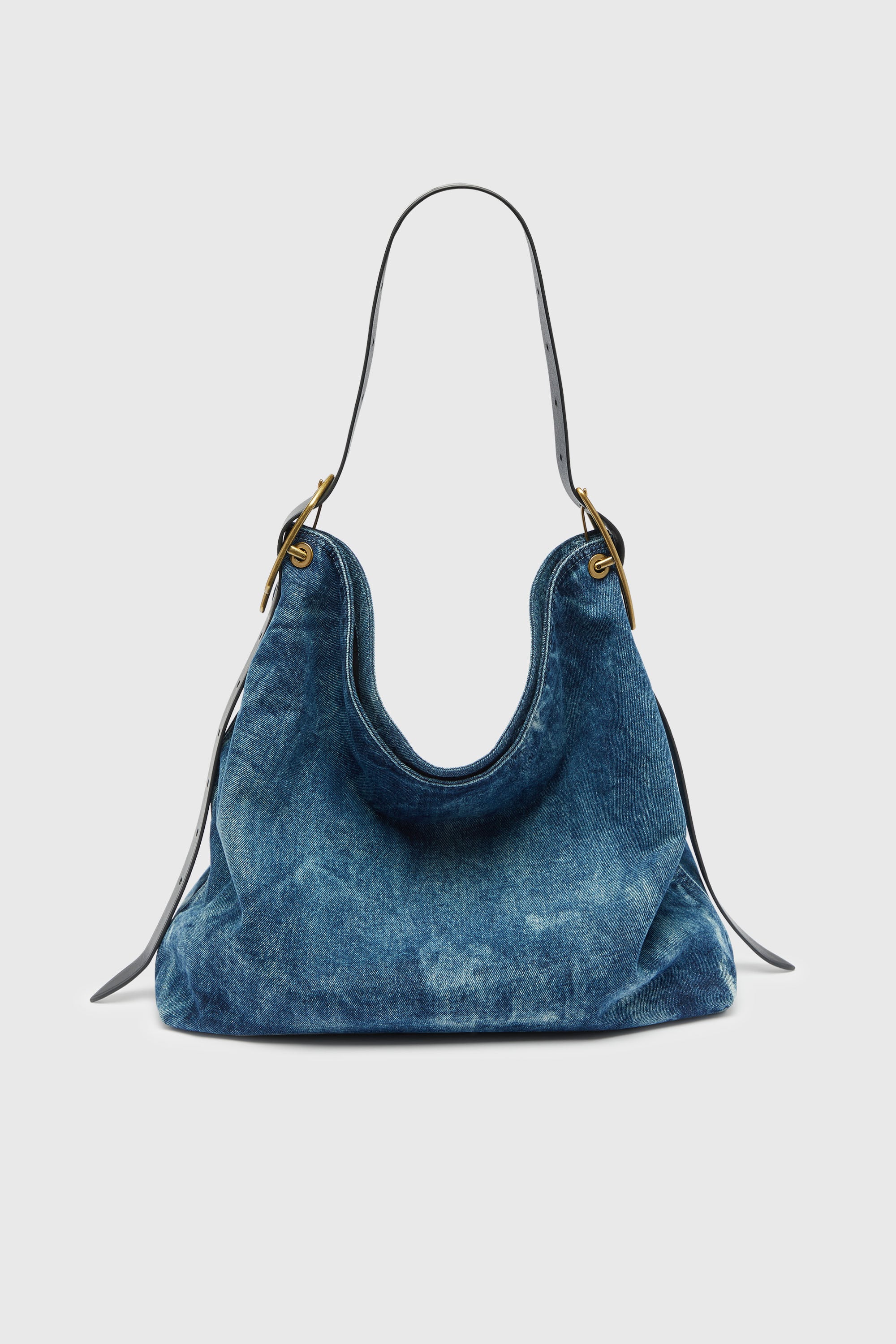 Diesel - D-LINE HOBO L, Woman's D-Line-Denim hobo bag in Medium blue - 1