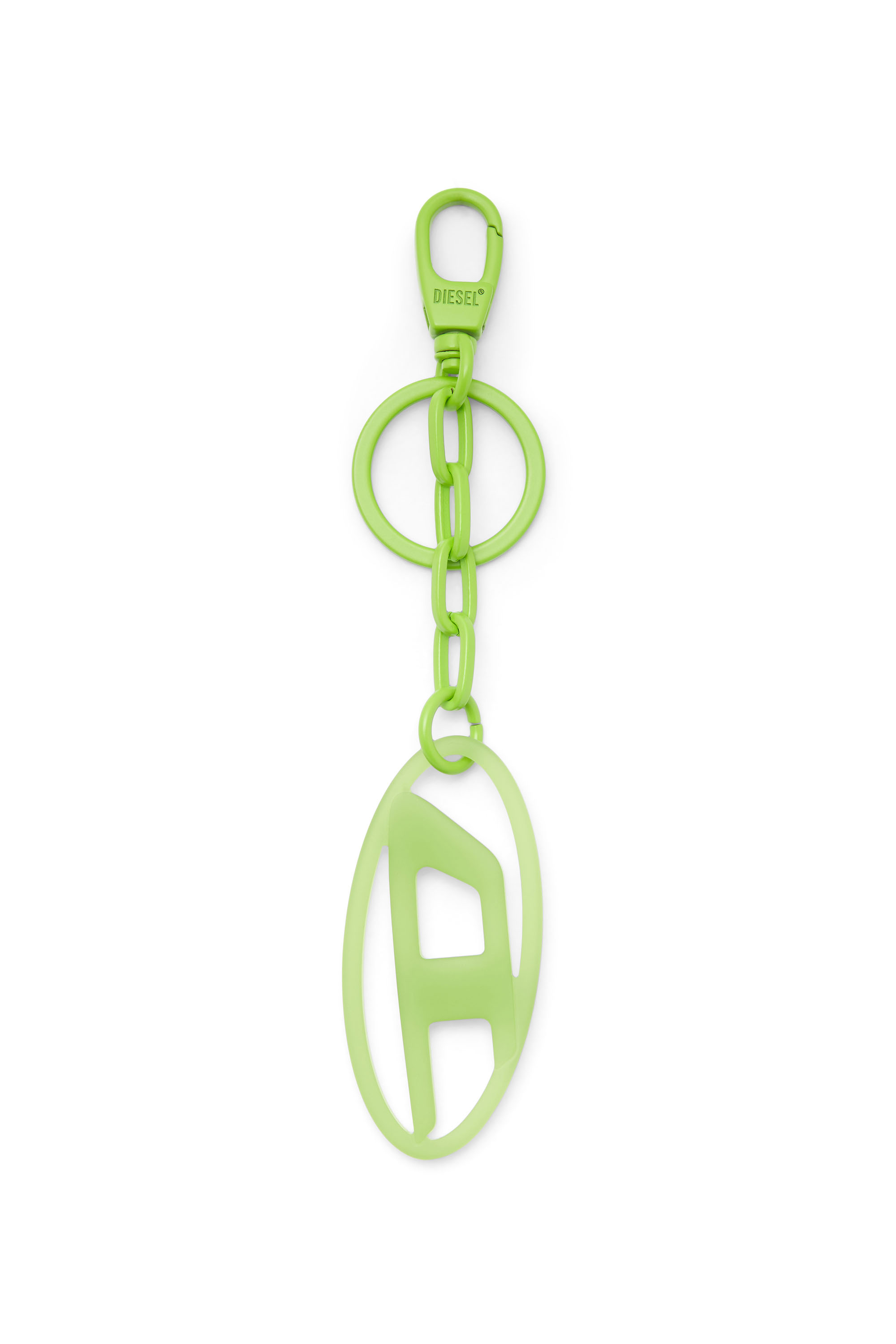 Diesel - OVAL D CHARM, Unisex's Oval D charm/key ring in metal and resin in Green - 1