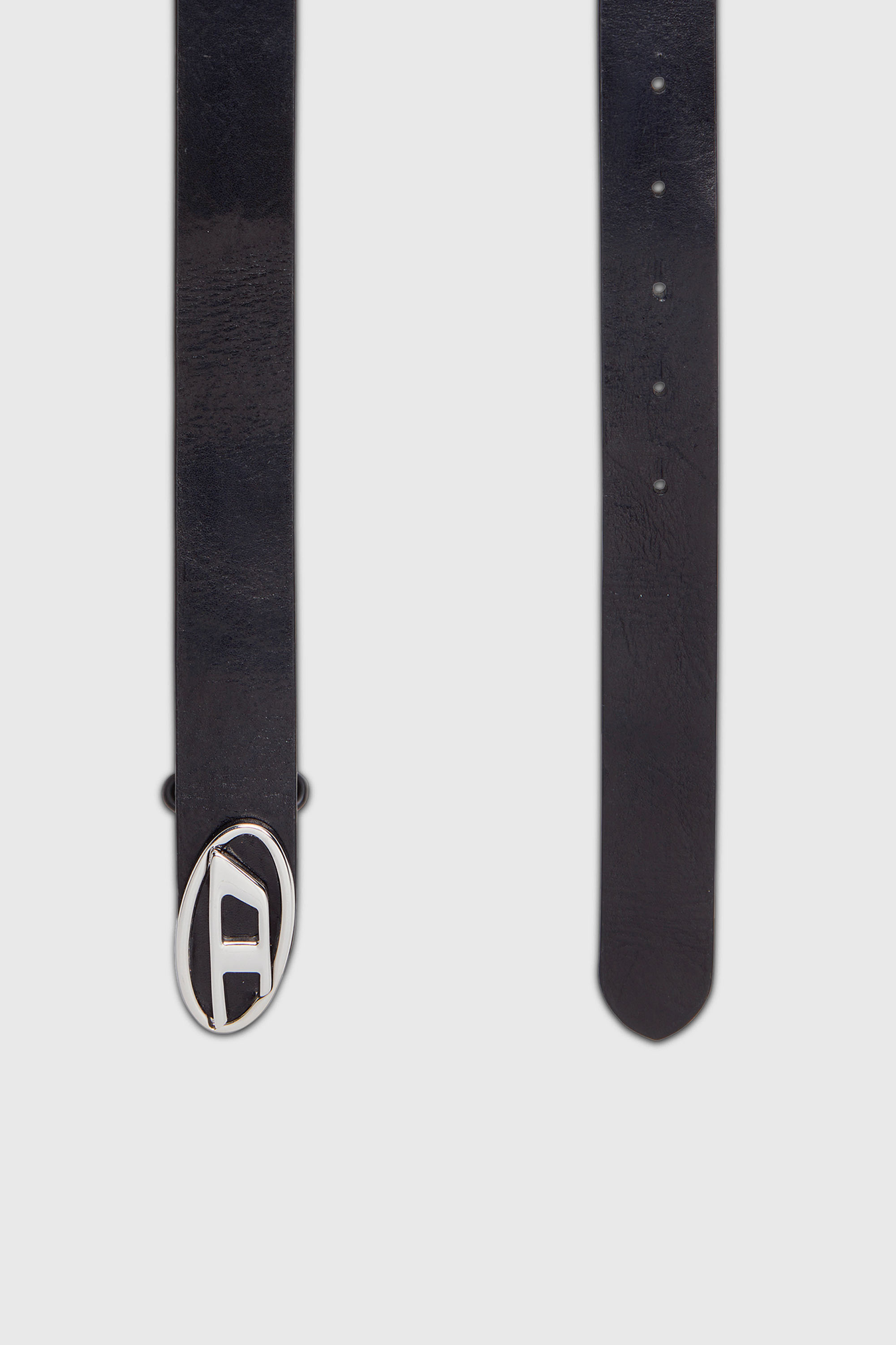 Diesel - B-1DR-LAYER, Man's 2.9cm leather belt with oval d logo in Black - 2