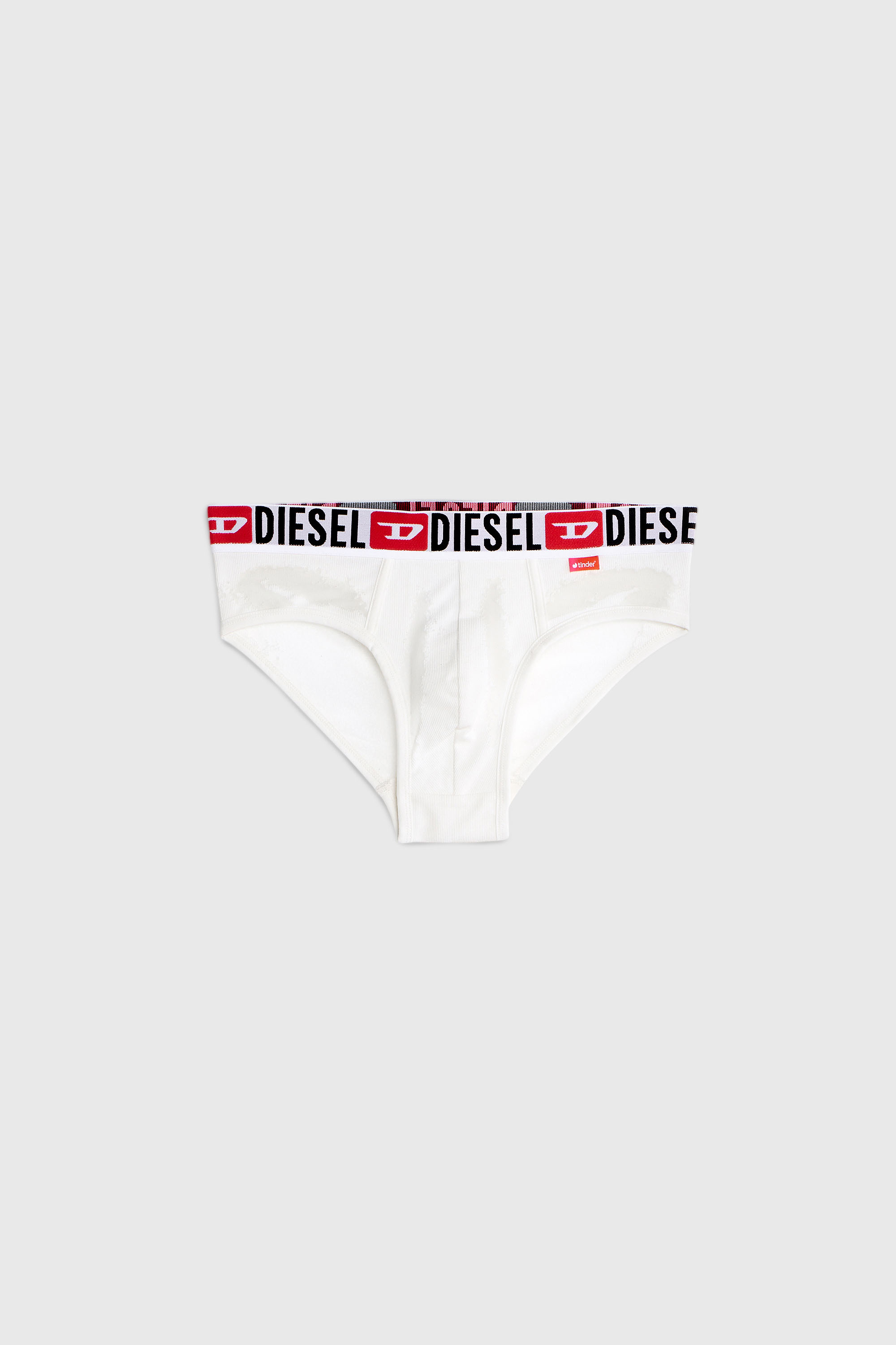 Diesel - PR-ANDRE, Man's Briefs with sheer devor&eacute; effect in White - 2