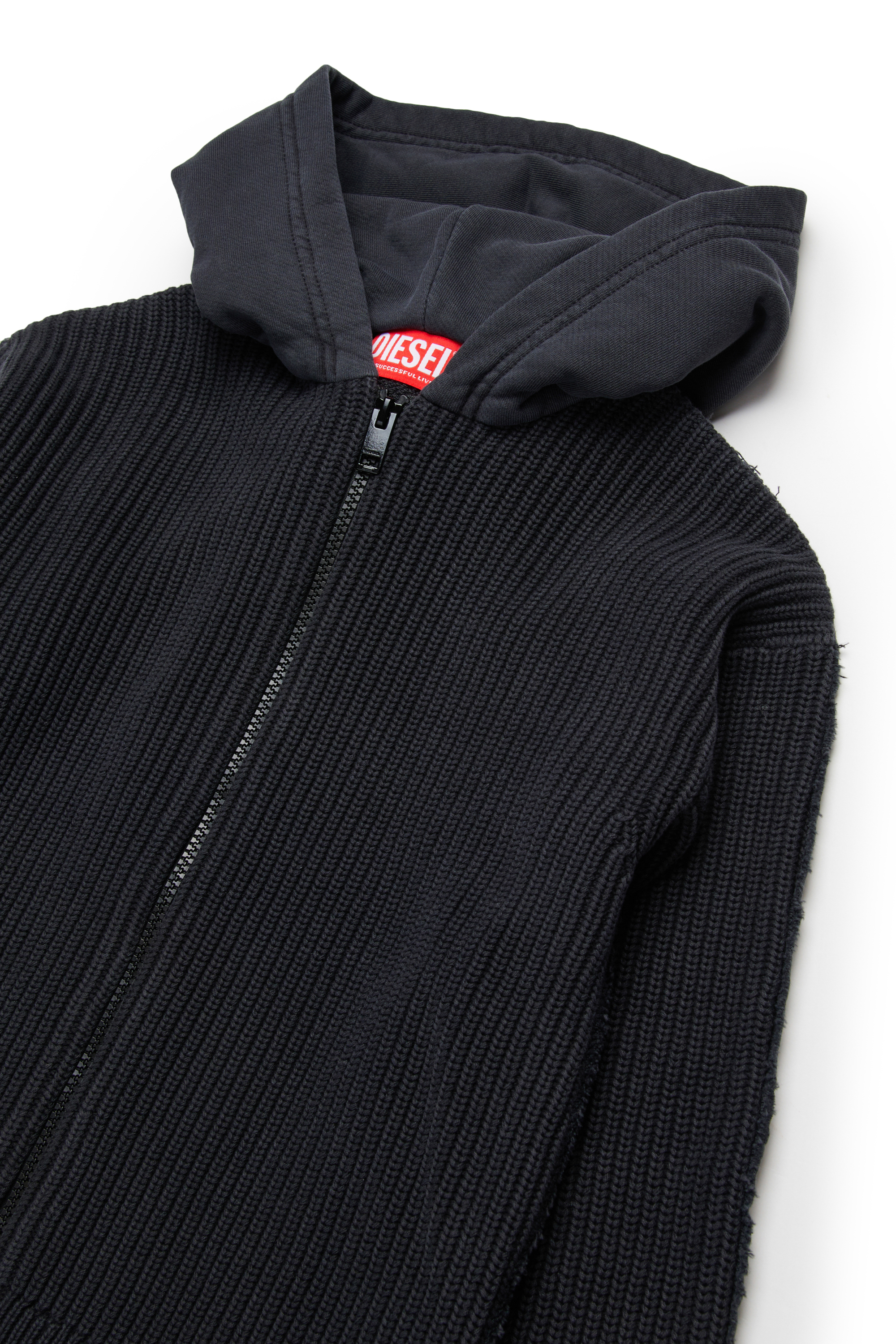 Diesel - KOBERTO OVER, Man's Cotton zip-up hoodie in Black - 3