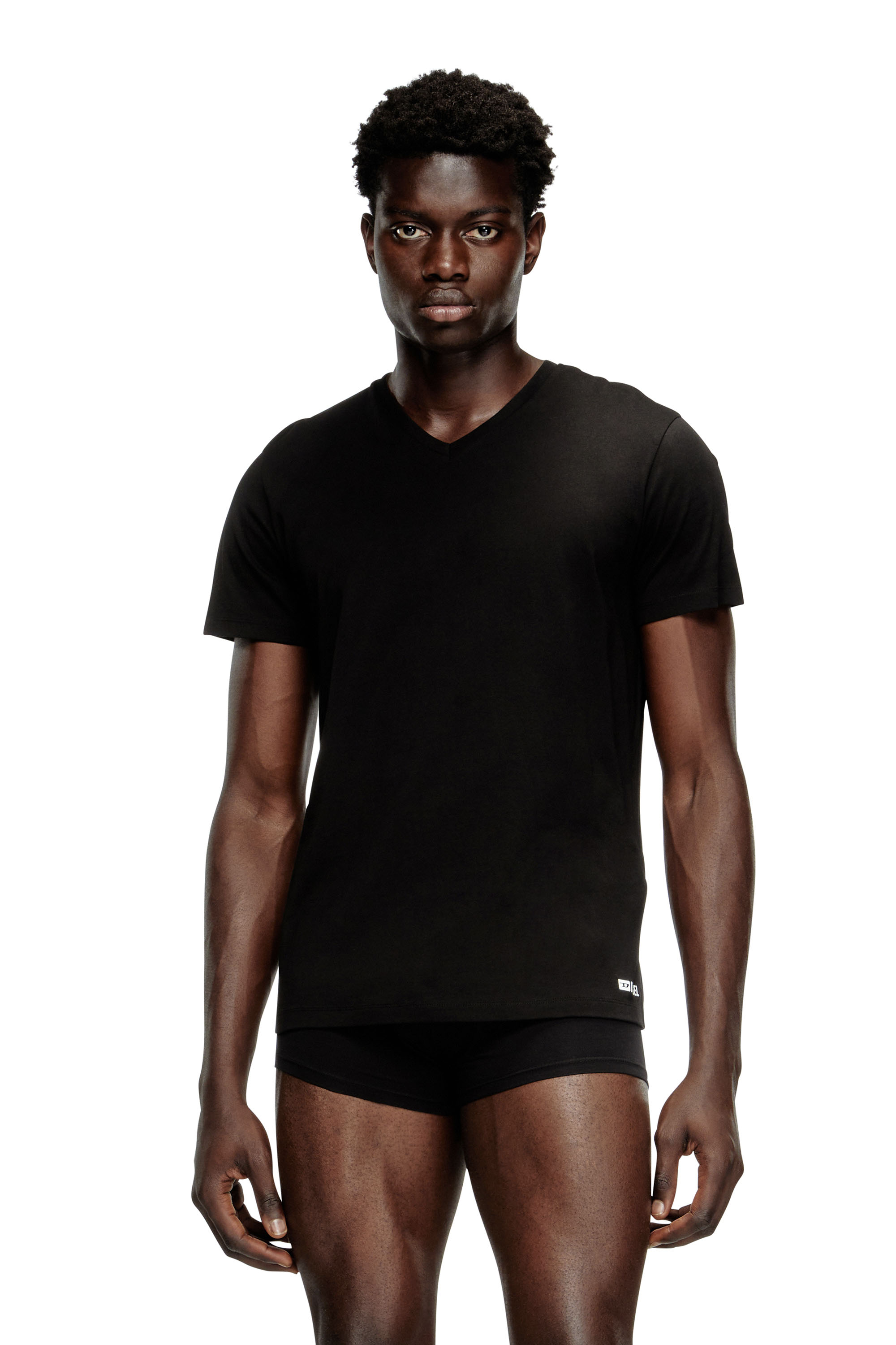 Diesel - MICHAEL-D-BOX-3PACK, Man's Three-pack of V-neck T-shirts in Black - 3