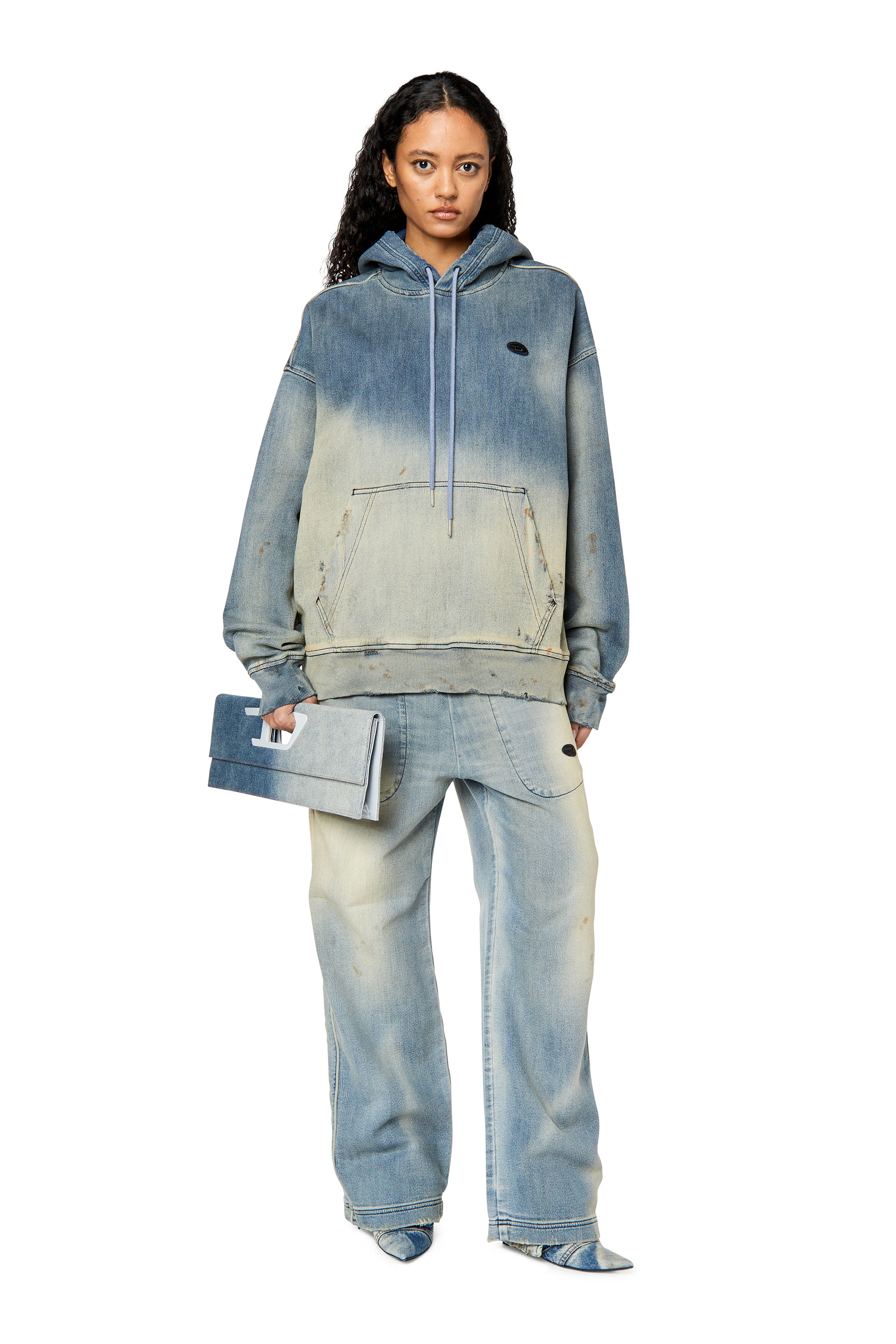 Diesel - D-Martians Track Denim 09G48 Straight, Light Blue - Image 6