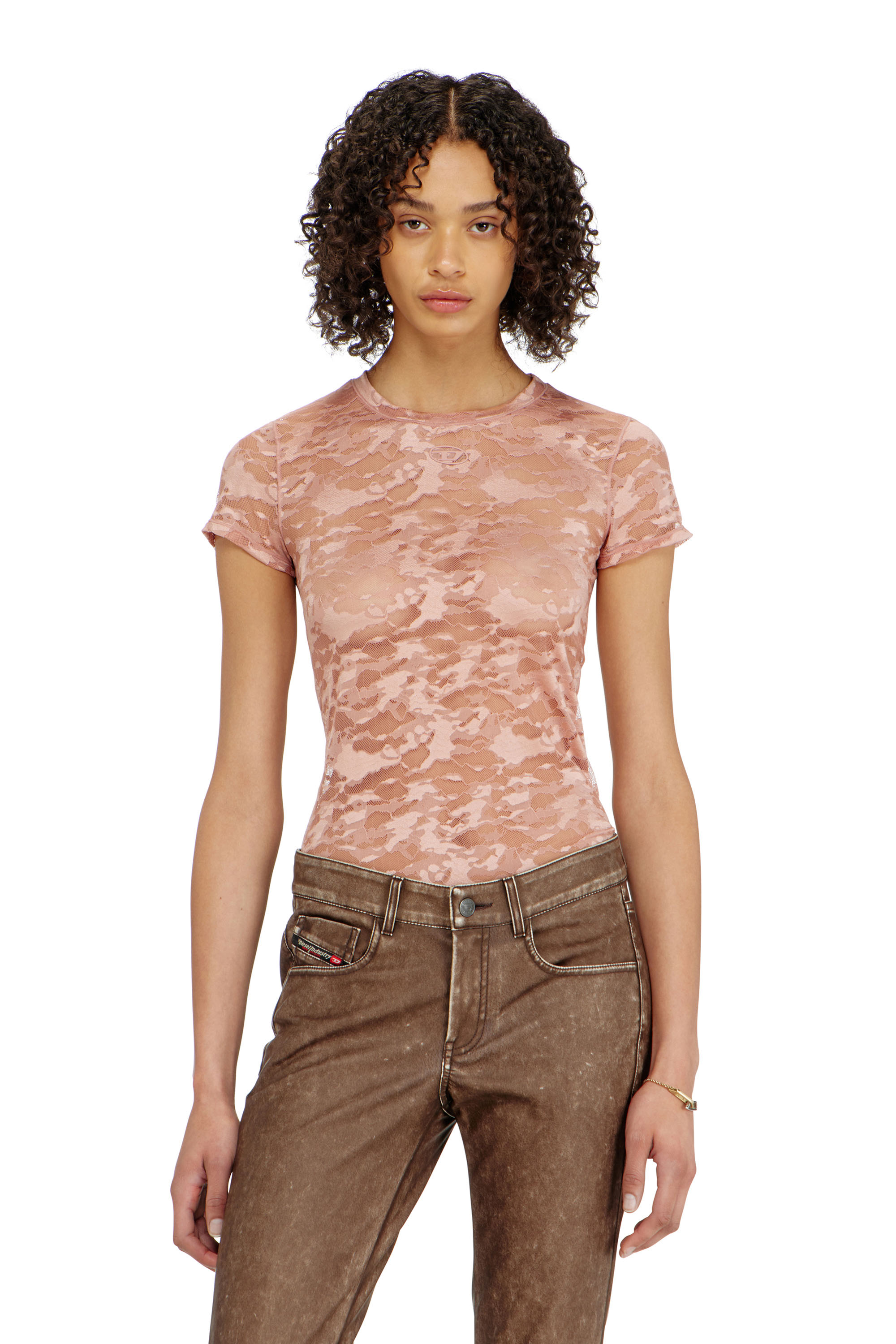Diesel - KASIA-UTLT, Woman's Camo lace T-shirt in null - 1