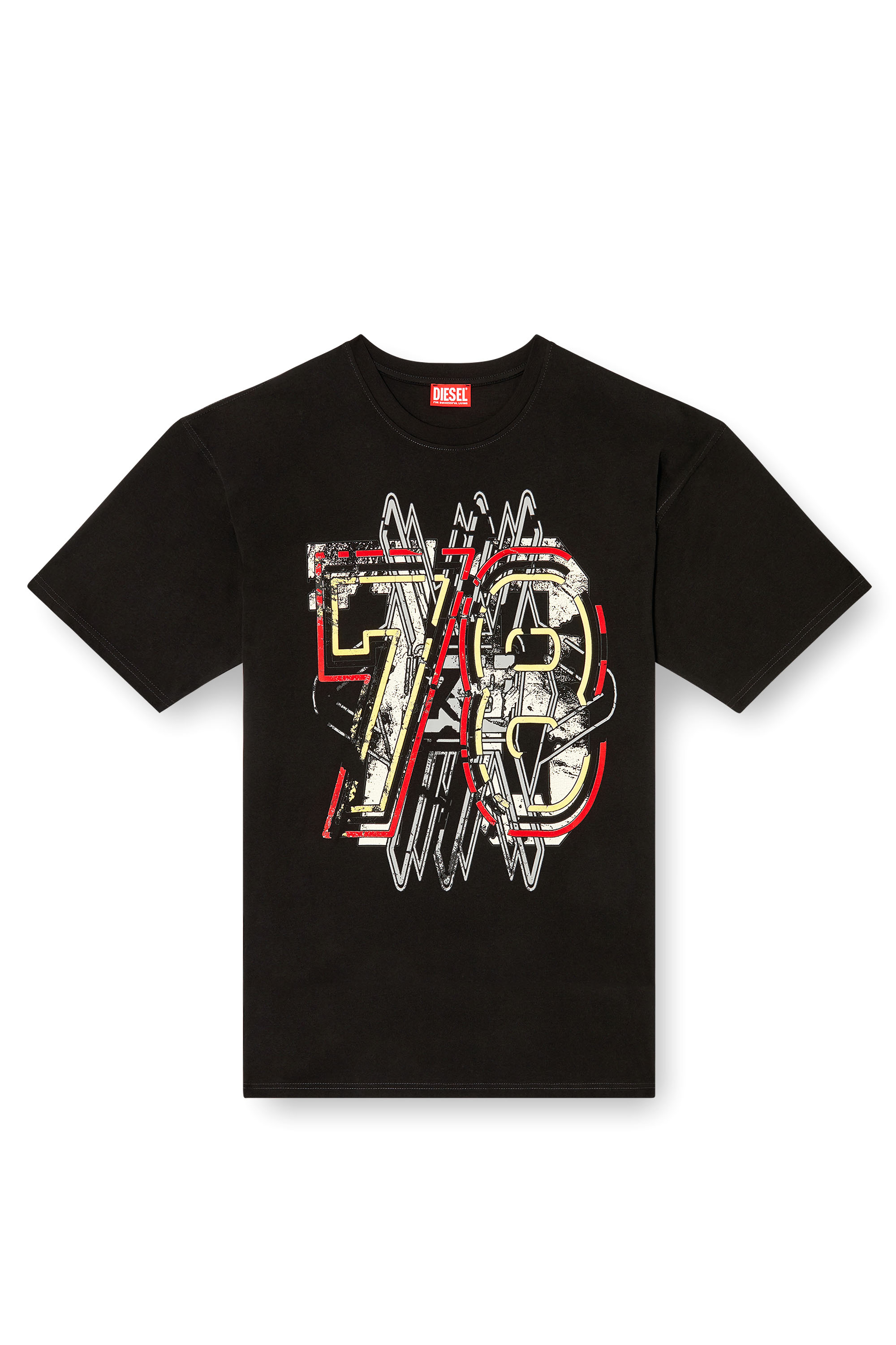Diesel - T-BOXT-T8, Man's T-shirt with 78 print in Black - 3